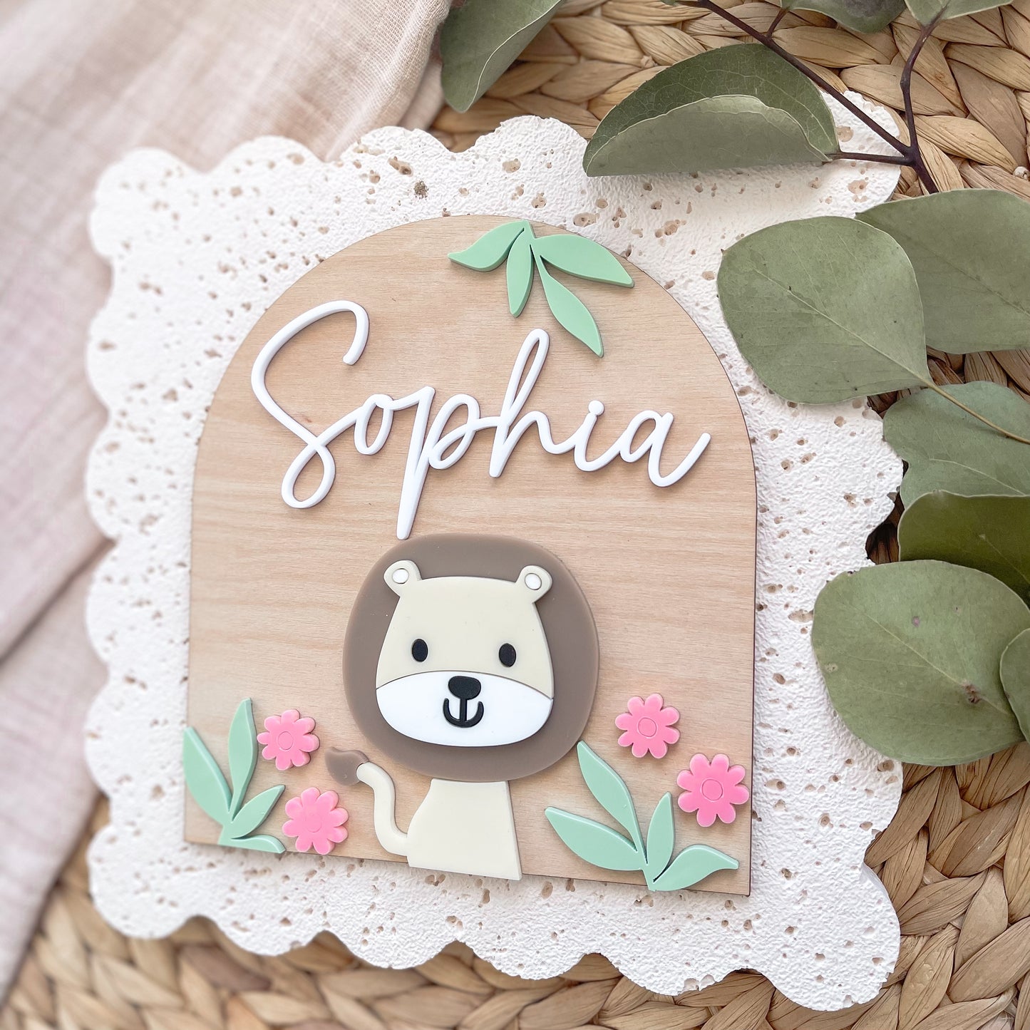 Safari Girl Name Plaque