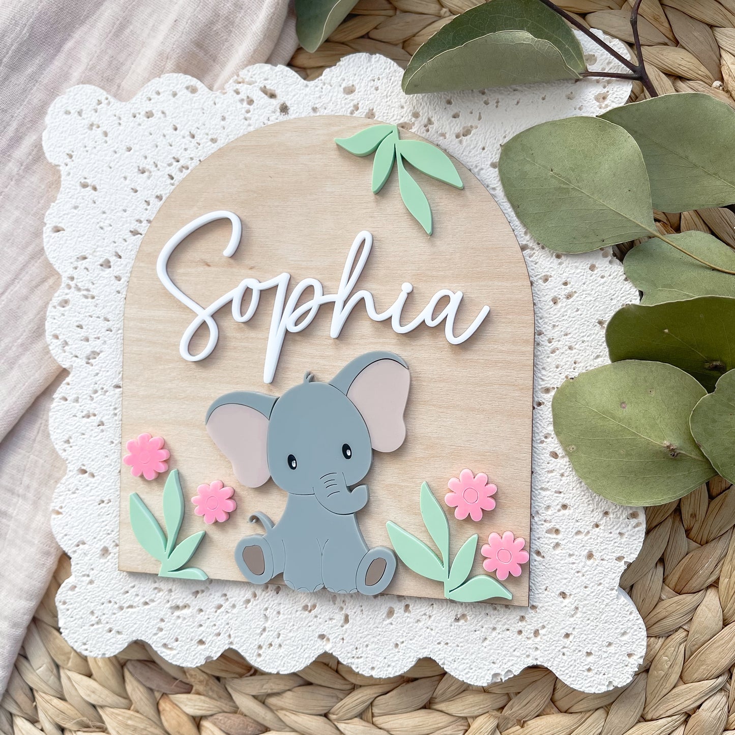 Personalised Safari Plaque for Girls