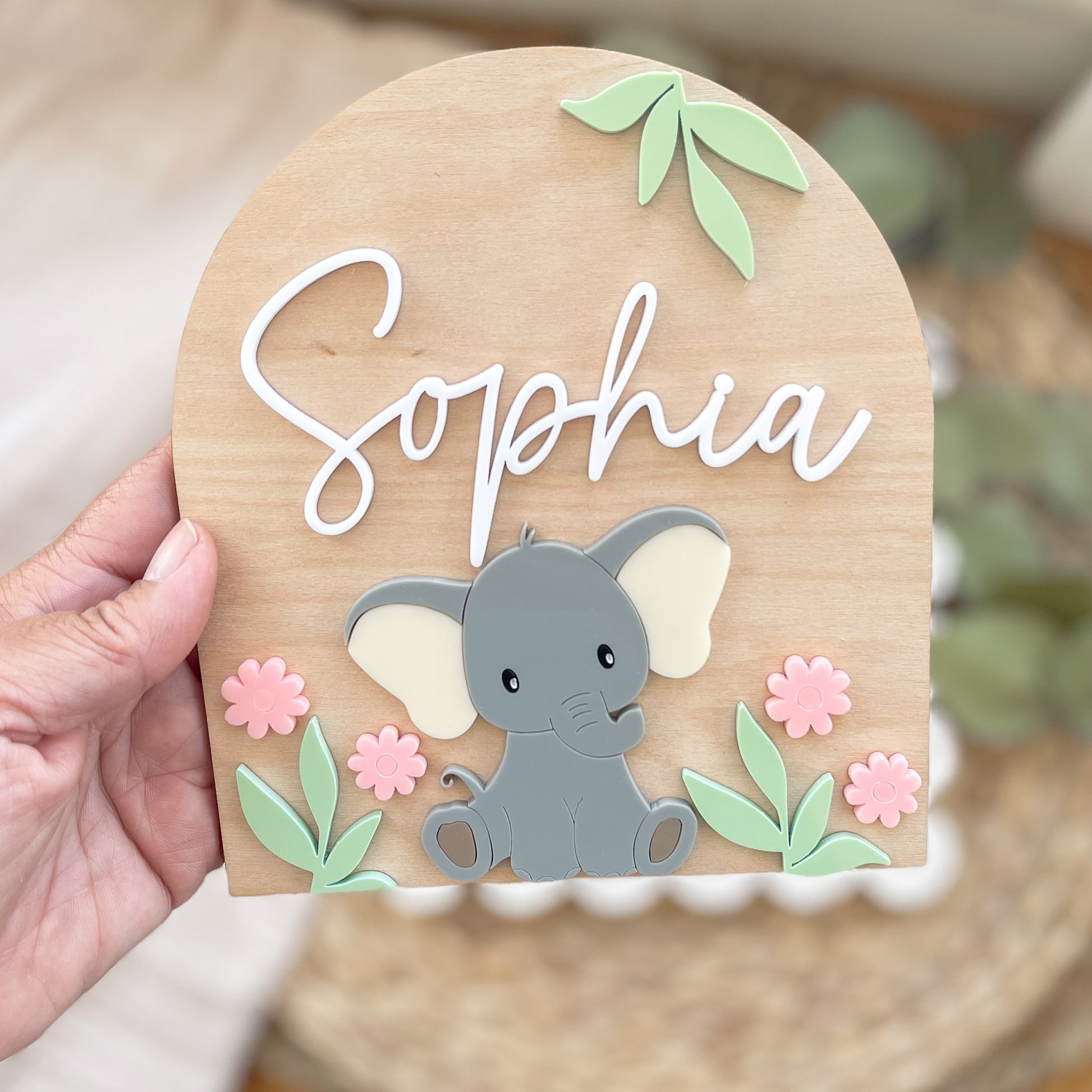 Wooden Name Plaque for Nursery Decor