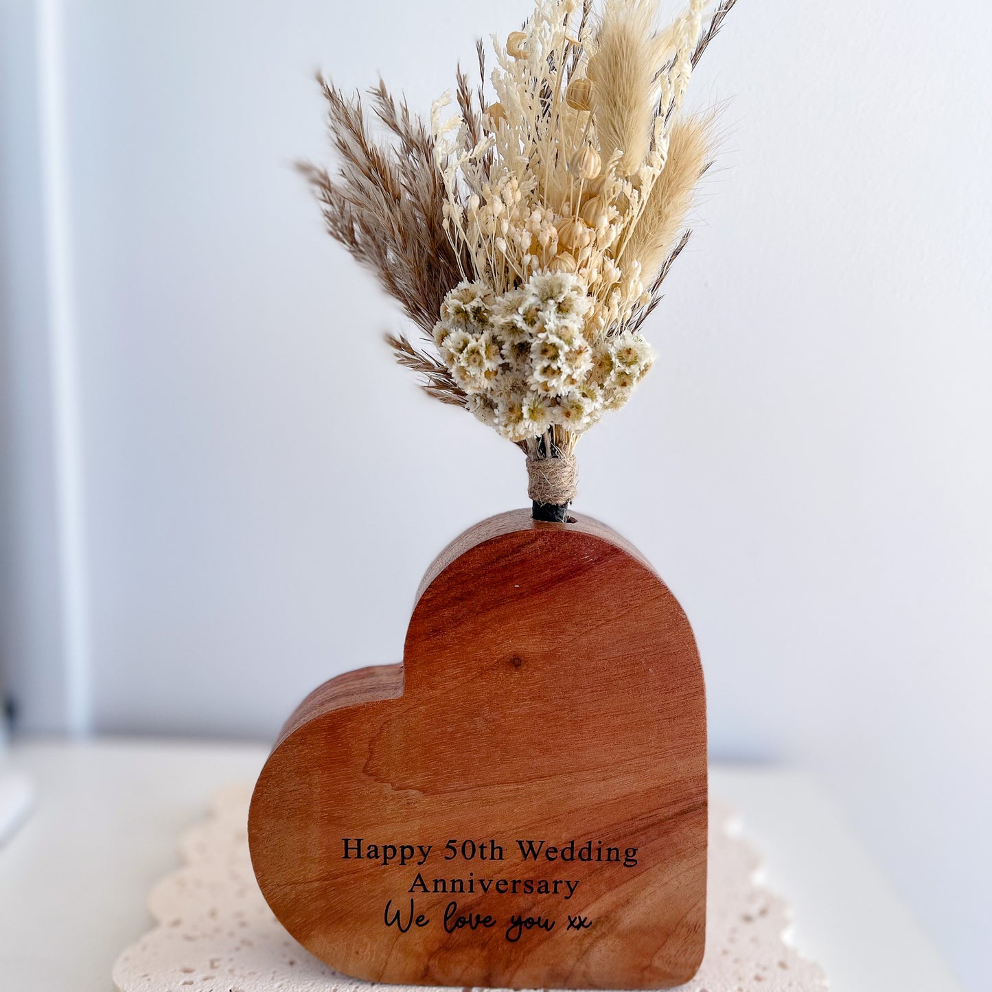 Personalised Engraved Wooden Vase for Mothers Day Gift | Presents from Kids