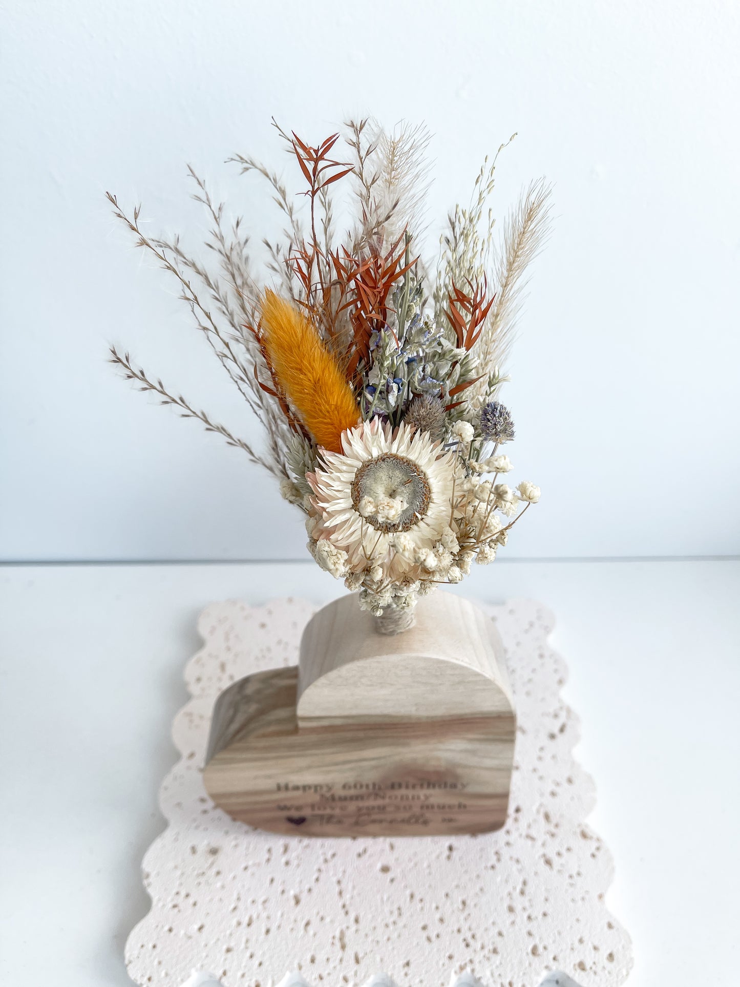 Personalised Engraved Wooden Vase for Mothers Day Gift | Presents from Kids