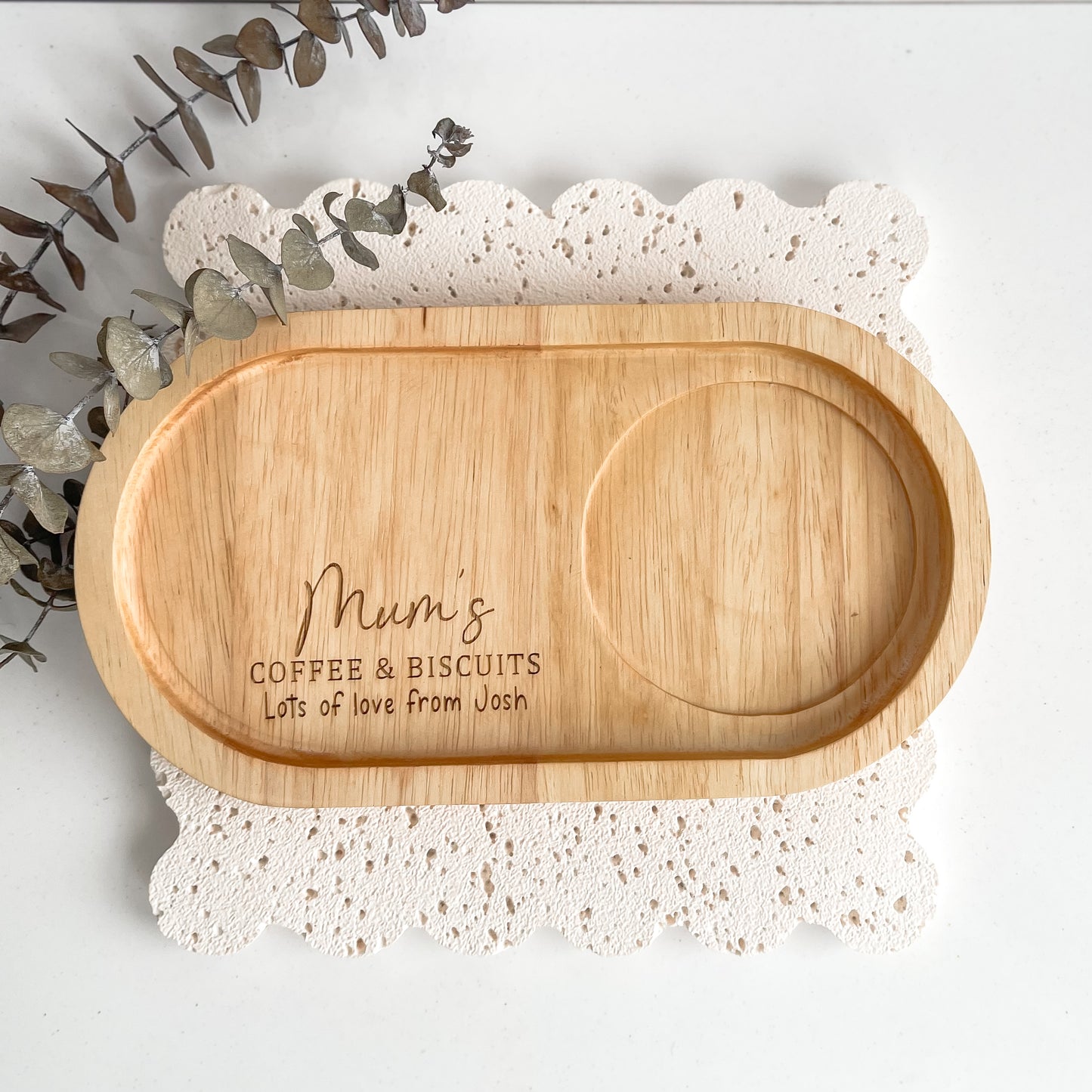 Personalised Engraved Wooden Tray for Mothers Day Gift | Gift for Grandmother