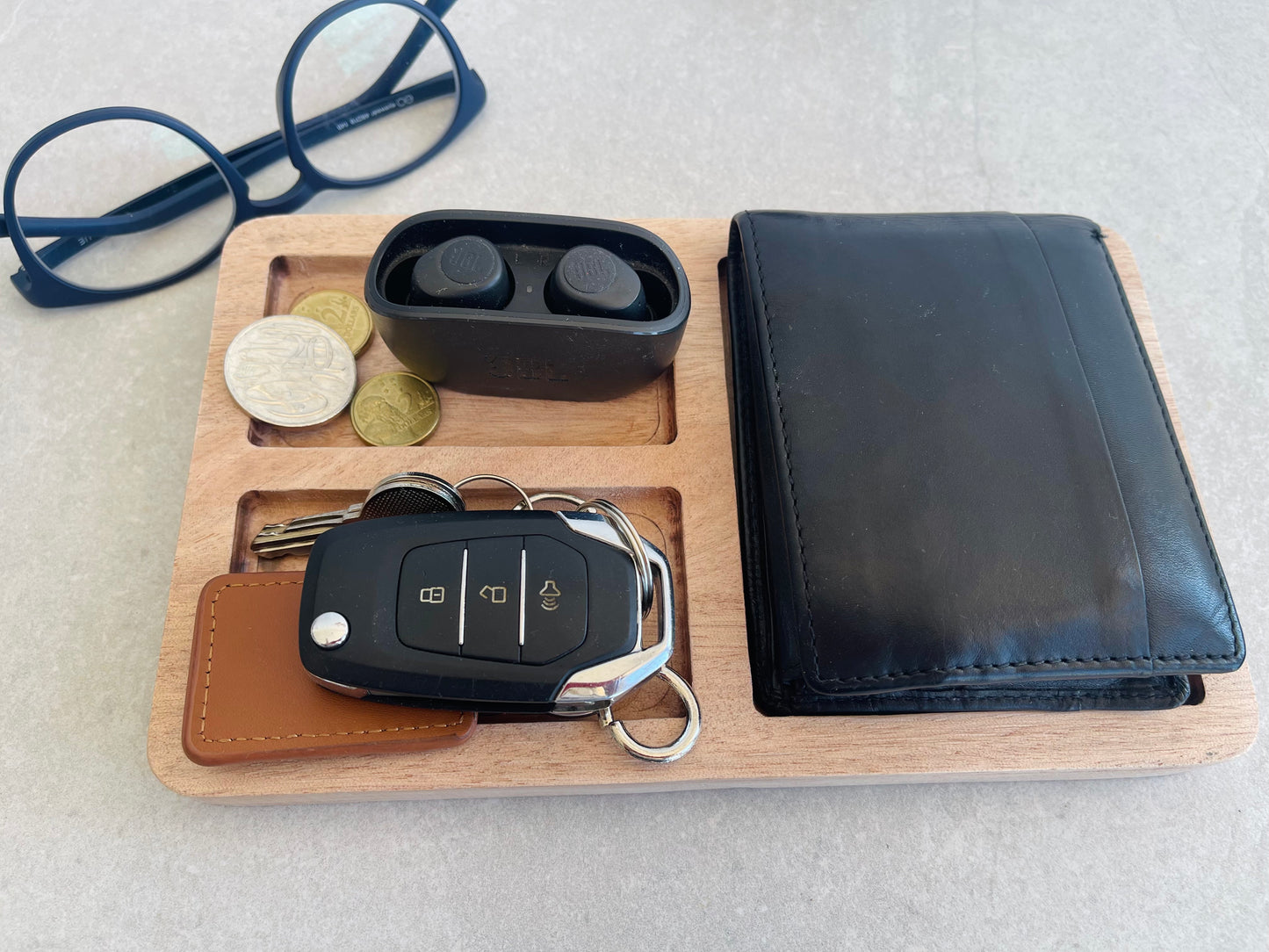 Engraved Wooden Valet Tray
