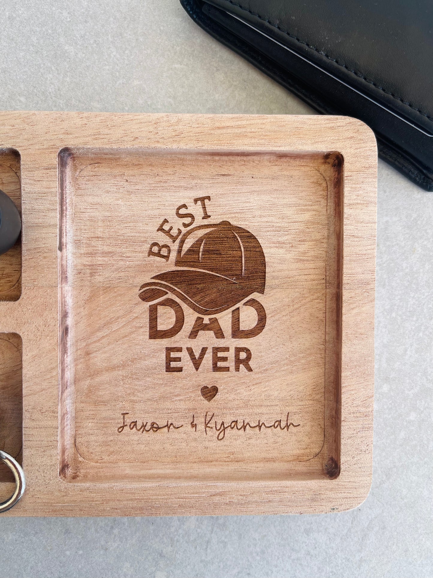Engraved Wooden Valet Tray
