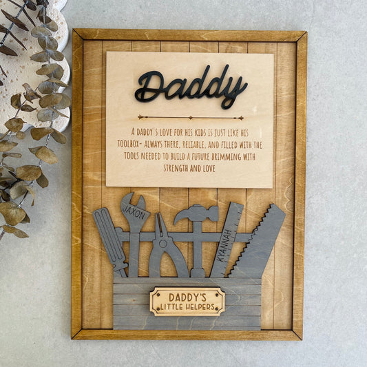 Personalised Daddy’s Toolbox Plaque Father’s Day Gift from Kids | Custom Sign Gift for Dad (Copy)