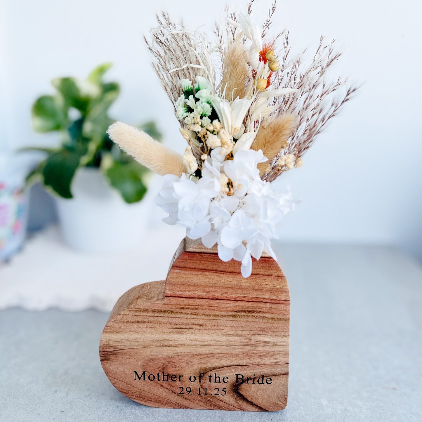 Personalised Engraved Wooden Vase for Mothers Day Gift | Presents from Kids