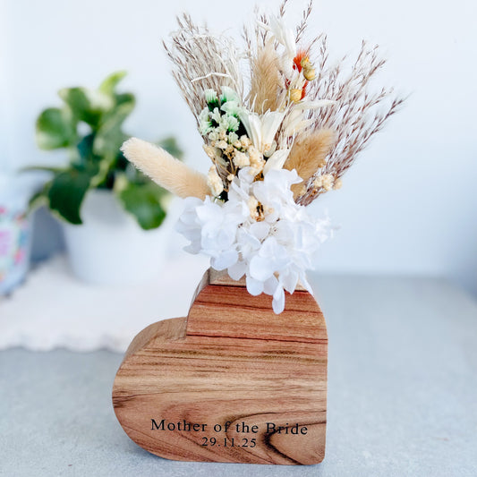 Personalised Engraved Wooden Vase for Mothers Day Gift | Presents from Kids