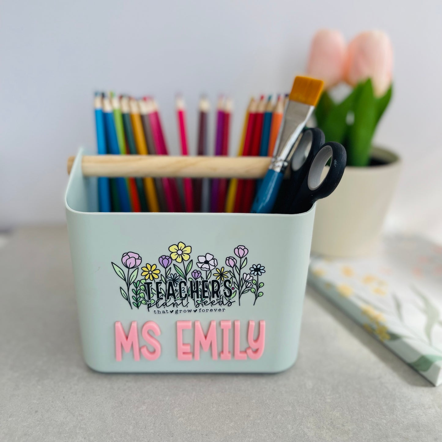 Personalised Teacher Gift Caddy – Custom Pencil & Stationery Holder | End of School Gift