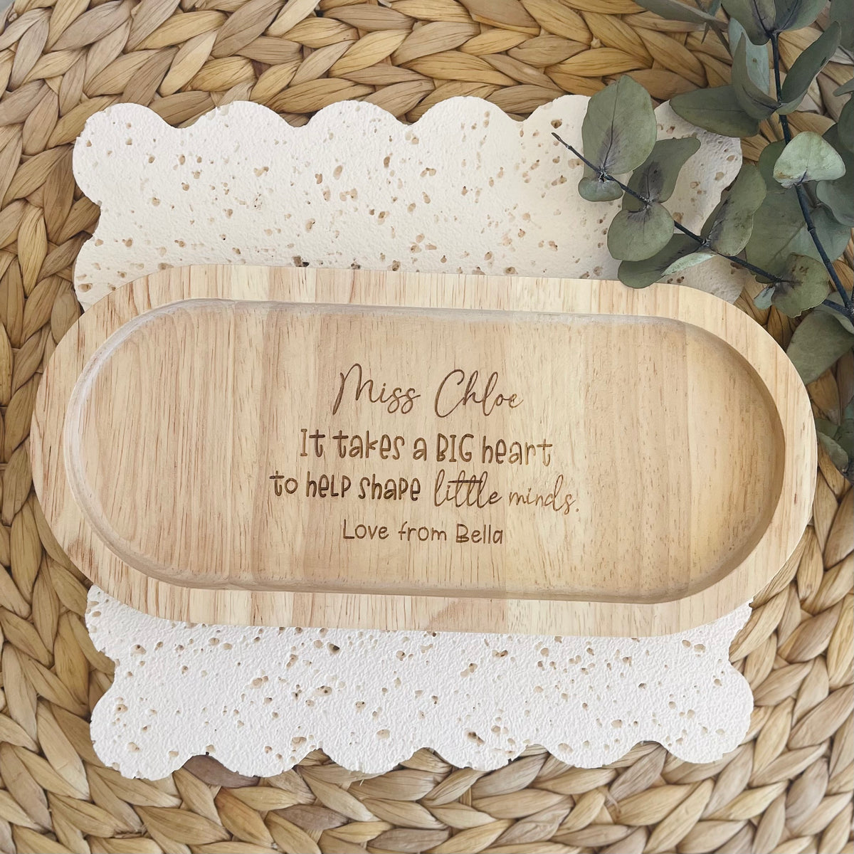 Personalised Wooden Teacher Trinket Tray
