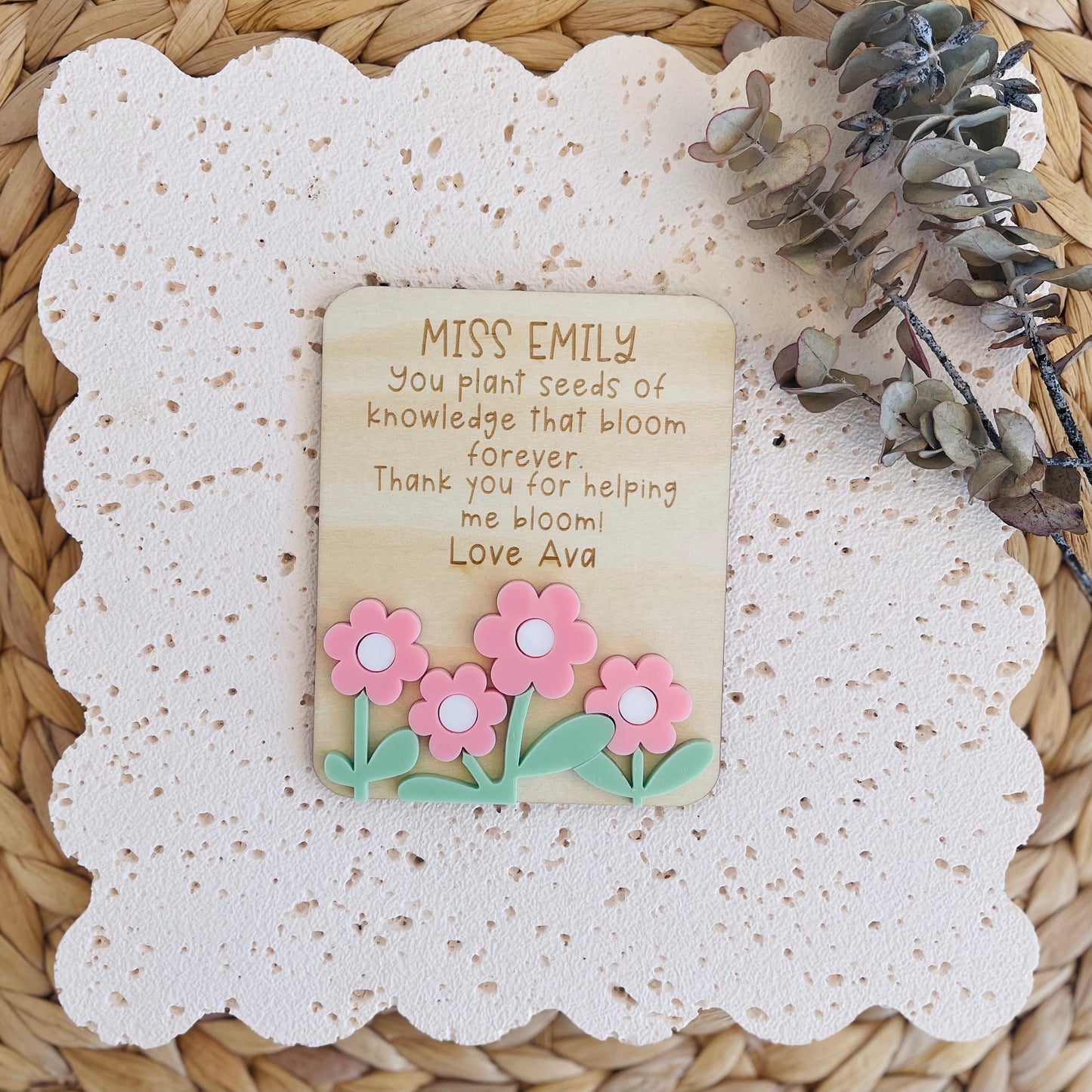 Fridge Magnet Thank you Gift for Teachers | Personalised End of Year Gift