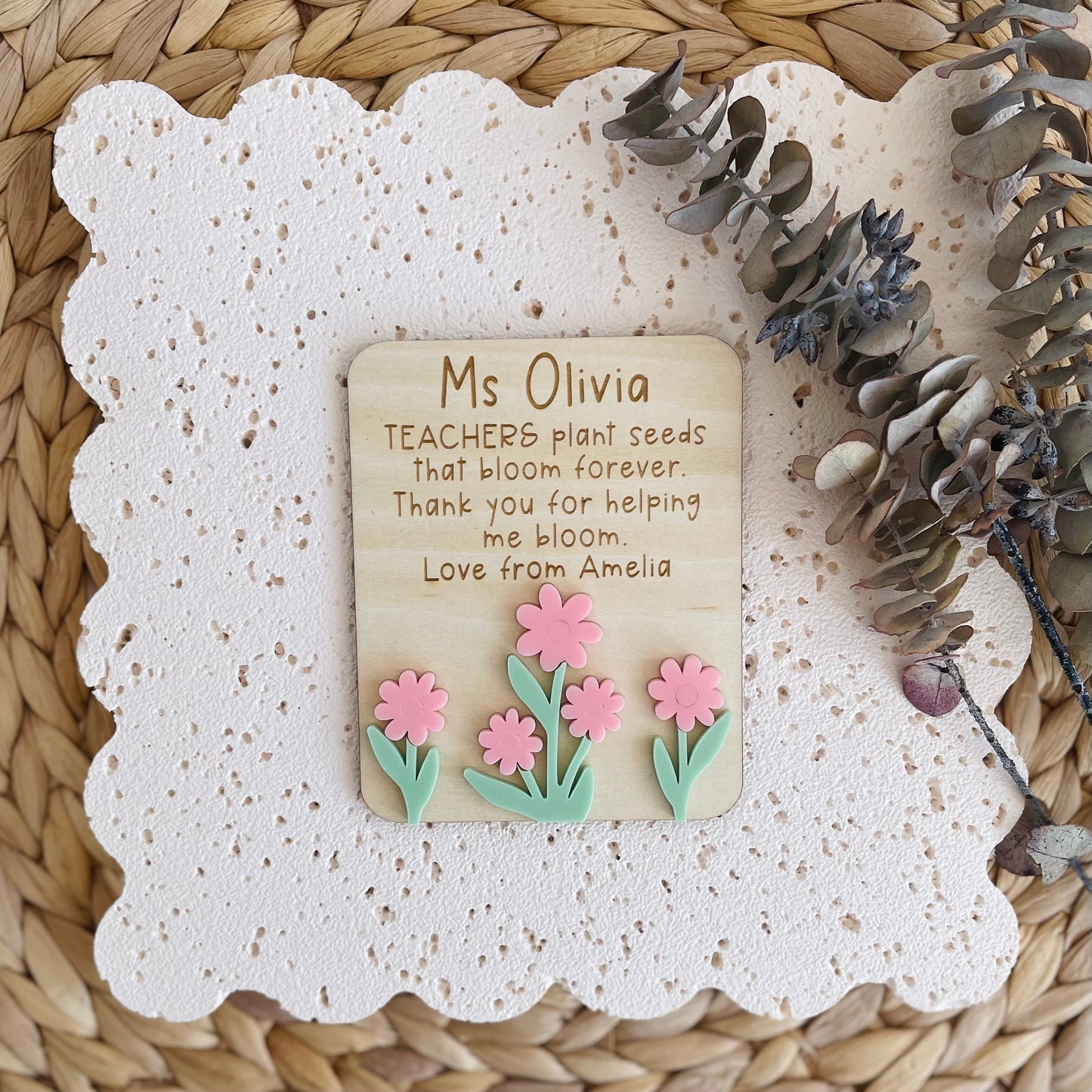 Fridge Magnet Thank you Gift for Teachers | Personalised End of Year Gift