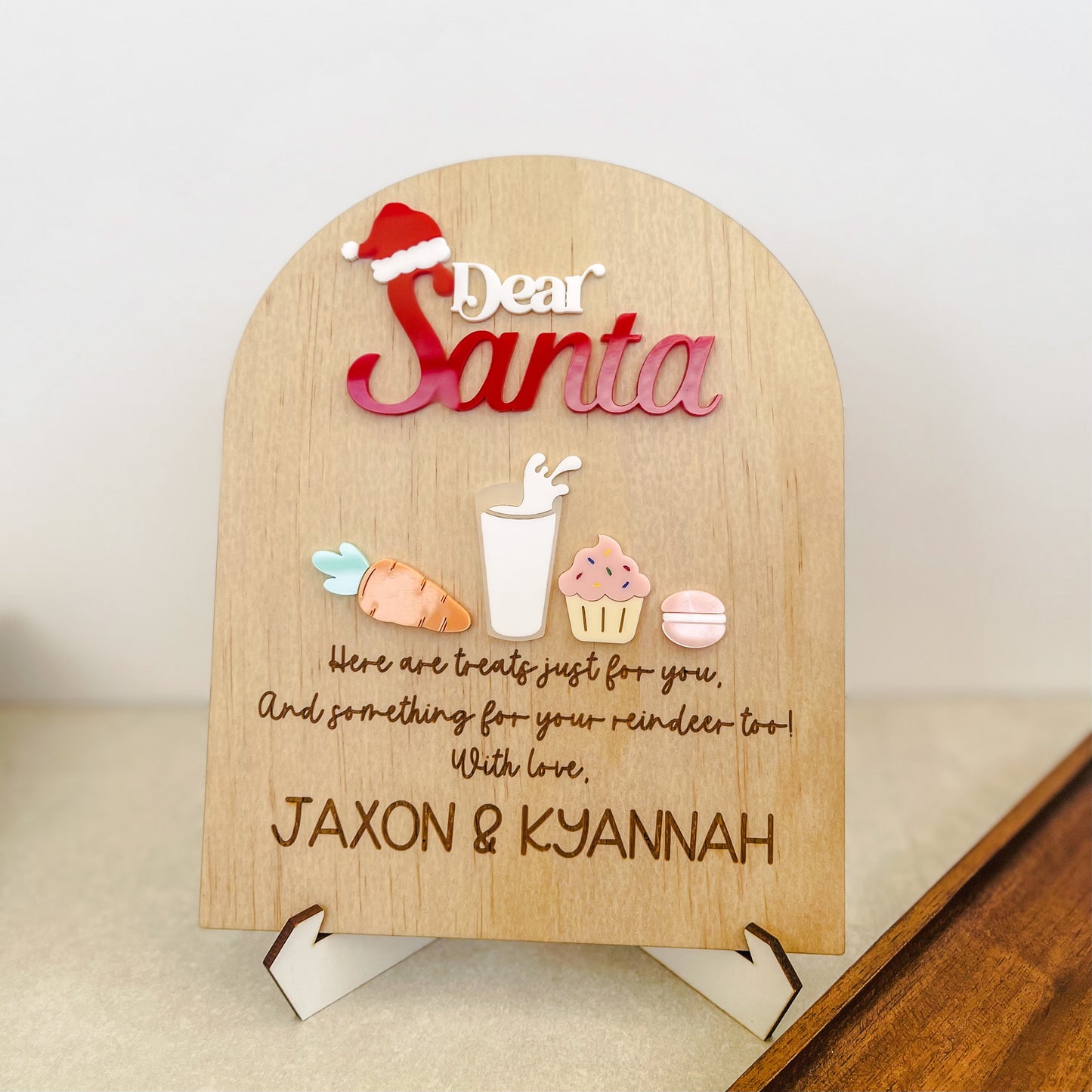 Personalised Dear Santa Board Sign | Christmas Eve Treat Board for Santa |