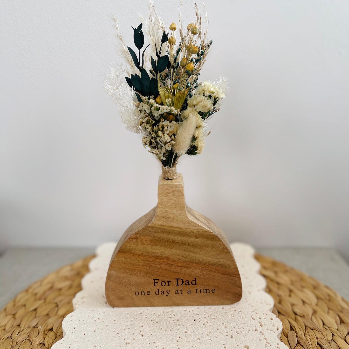 Personalised Engraved Wooden Vase for Mothers Day Gift | Gift for Grandma