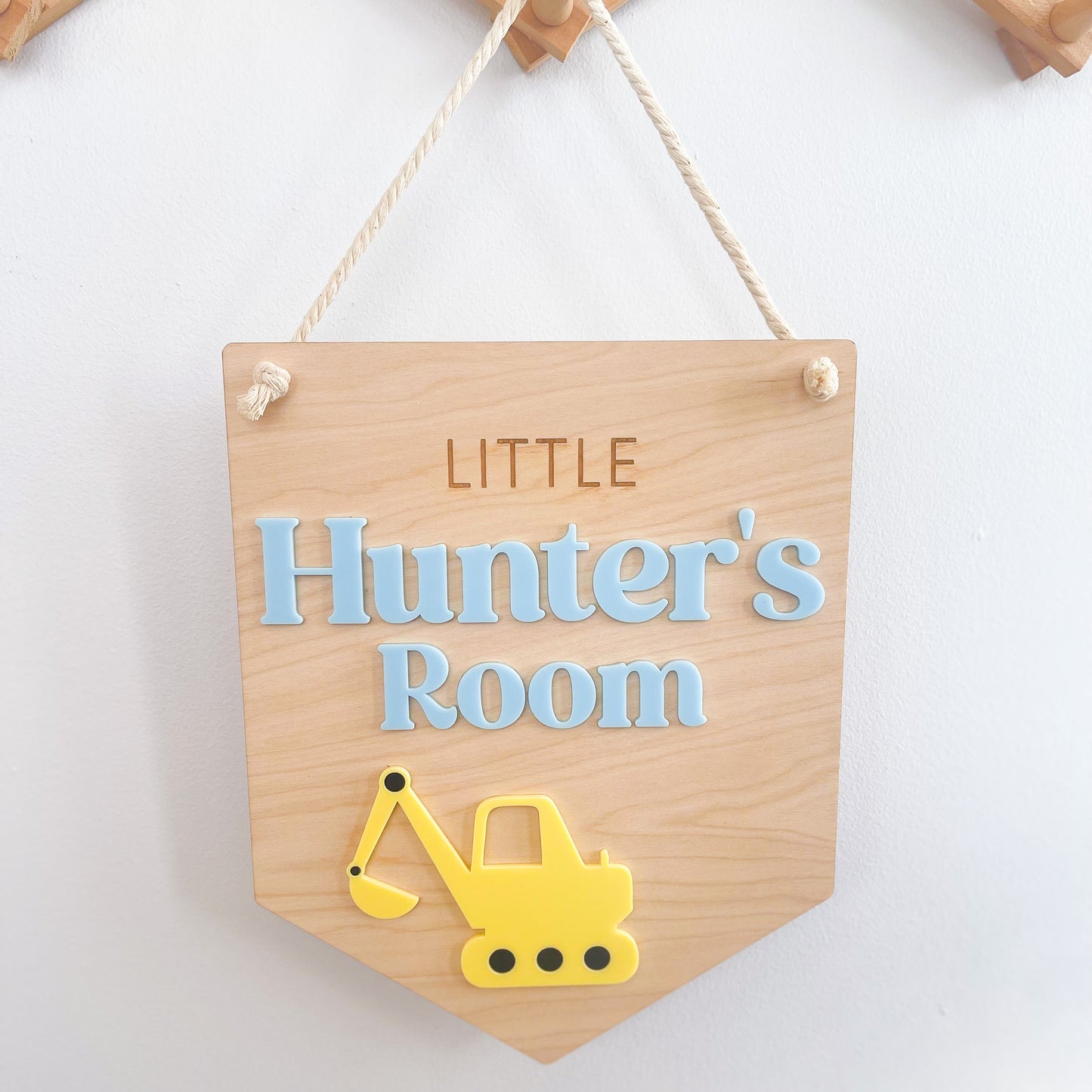 Personalised Construction Kids Room Sign
