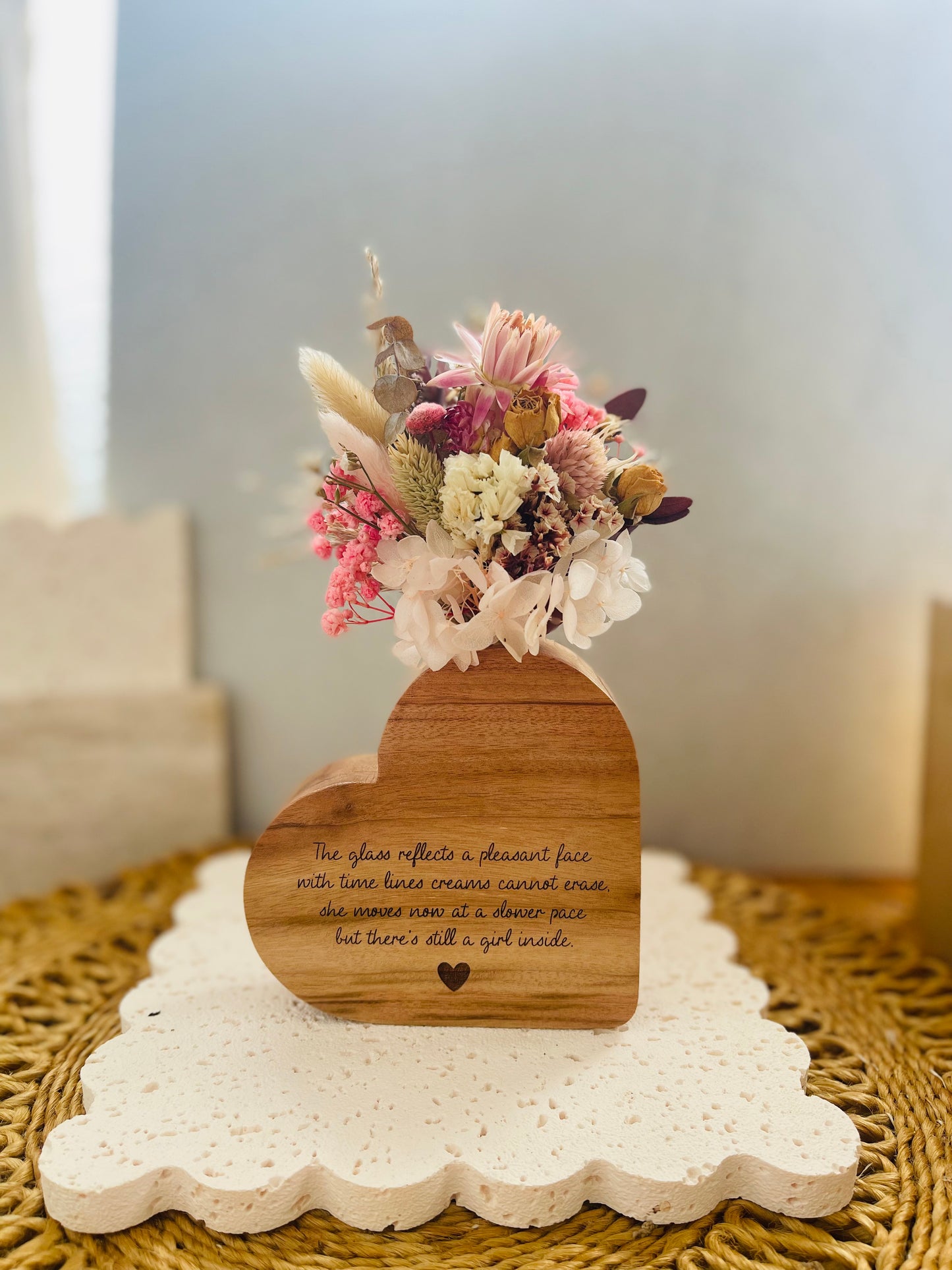 Personalised Engraved Wooden Vase for Mothers Day Gift | Presents from Kids