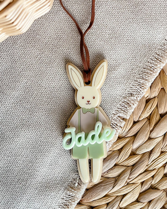 Vintage Bunny Easter Basket Tag