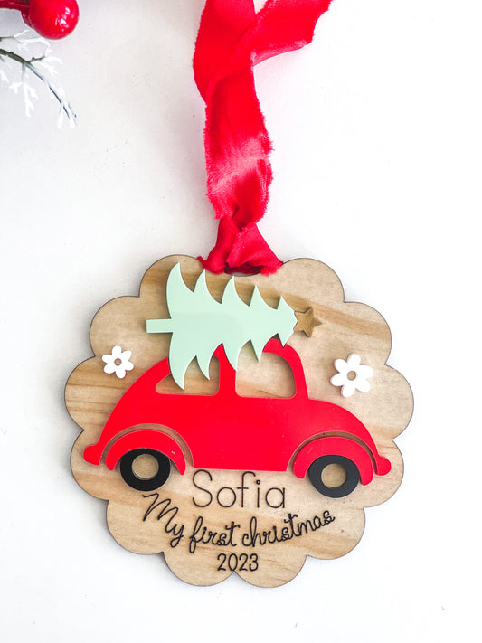kids christmas ornament | car christmas ornament | christmas ornament | baby ornament | first christmas ornament | baby’s first Christmas