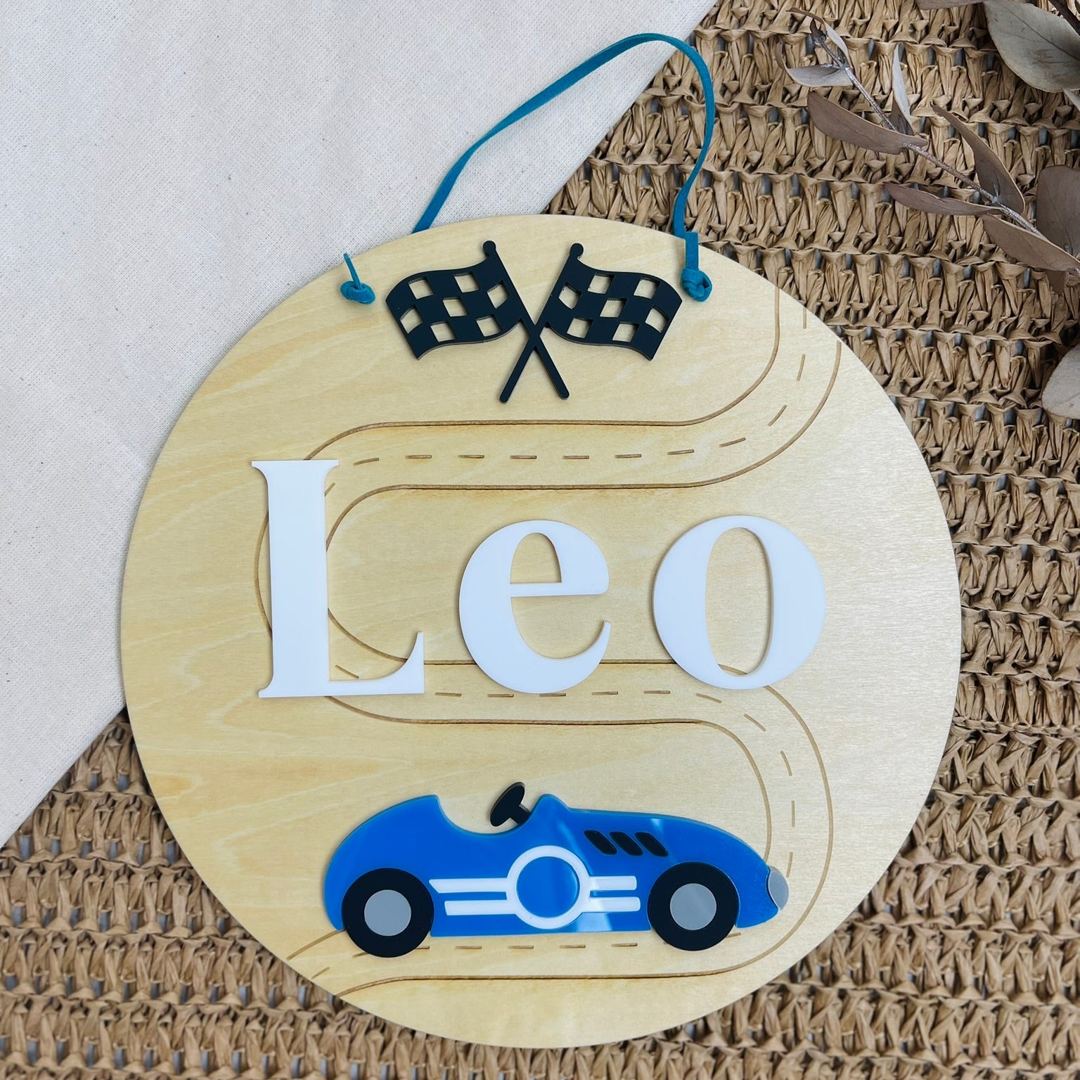 Racing Car Door Sign for Kids Room