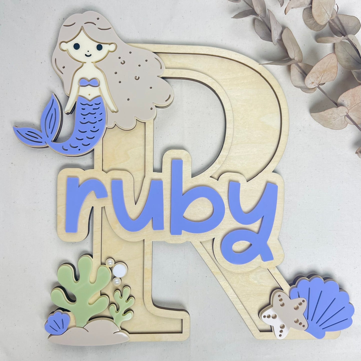 Personalised Mermaid Nursery Door Plaque