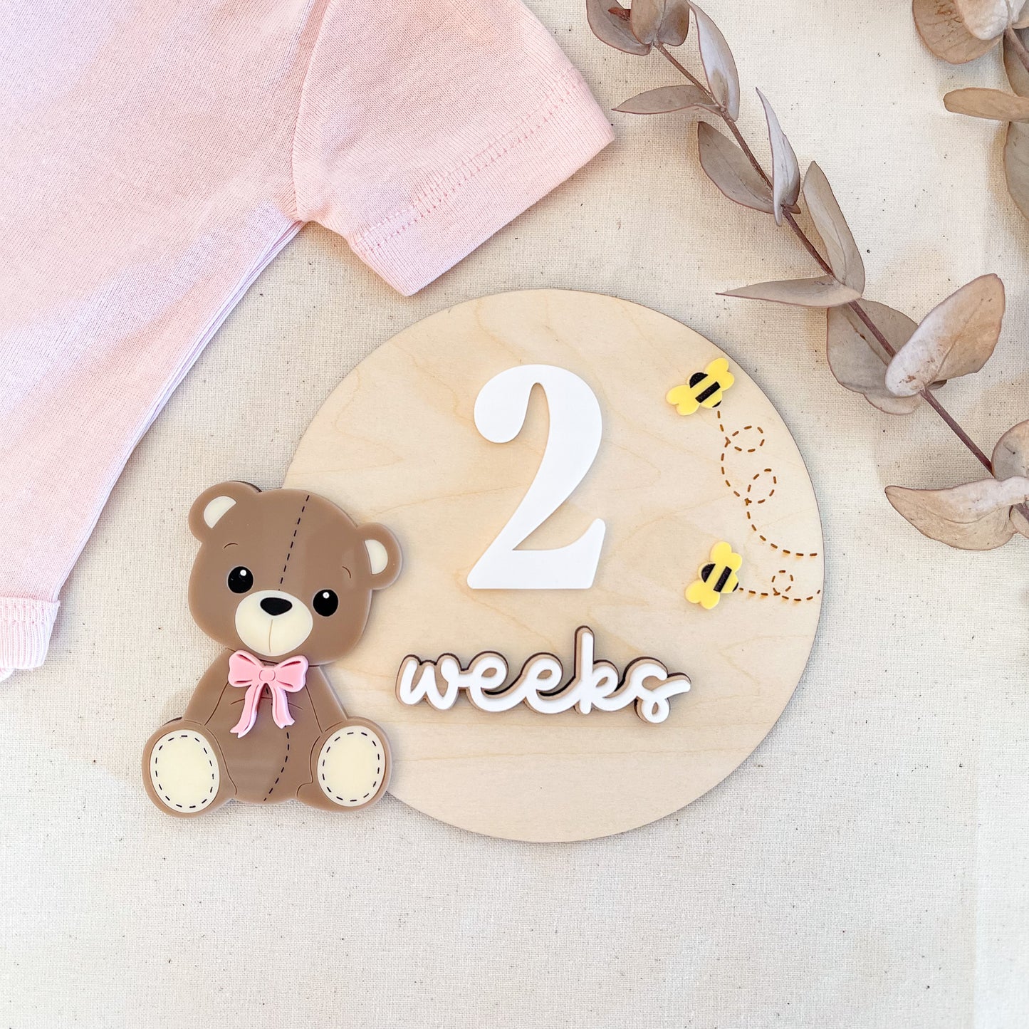 Wooden Weekly Baby Milestone Plaques