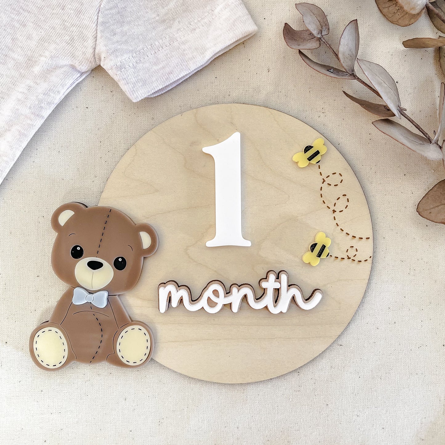 Teddy Bear Monthly Milestone Plaques