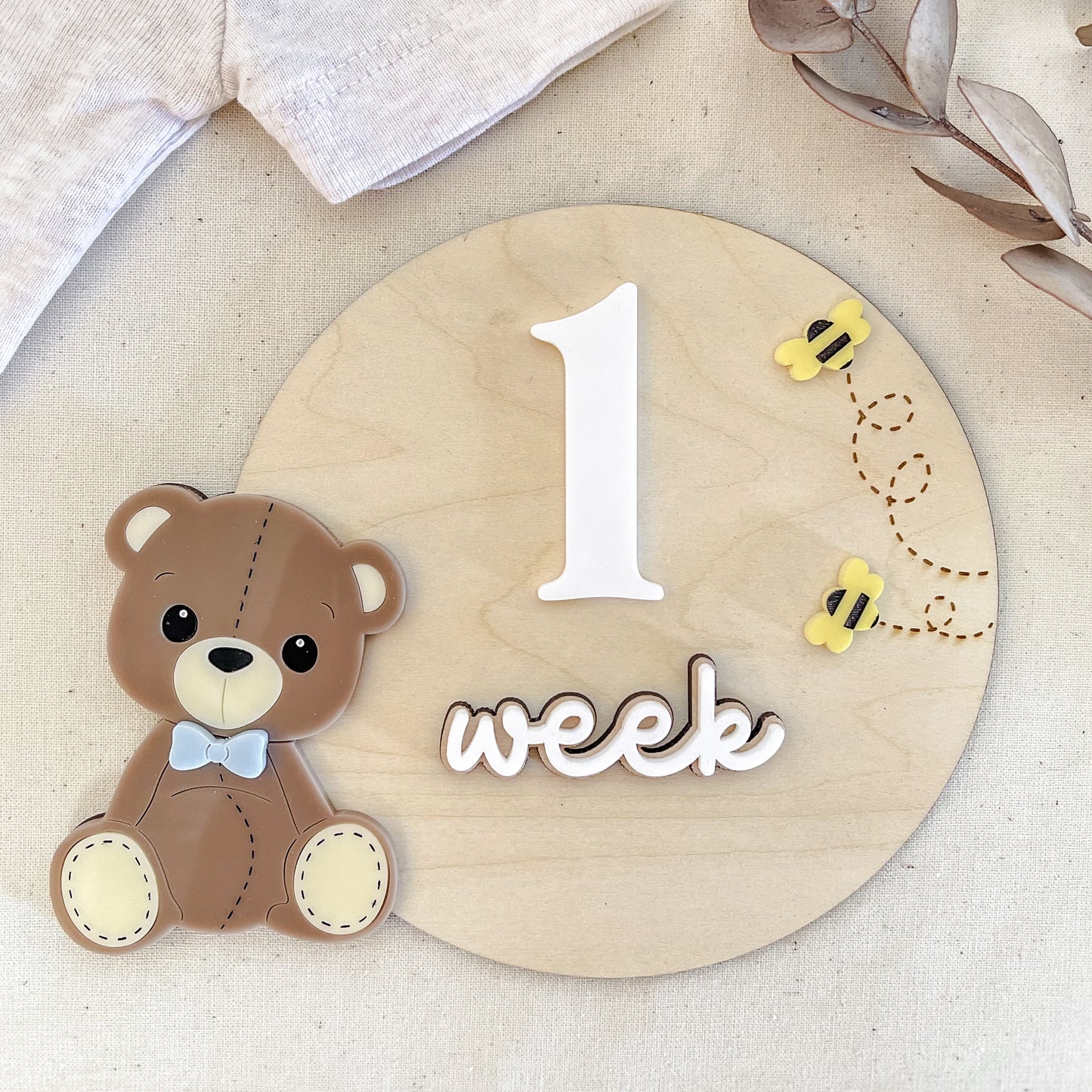 Wooden Weekly Baby Milestone Plaques