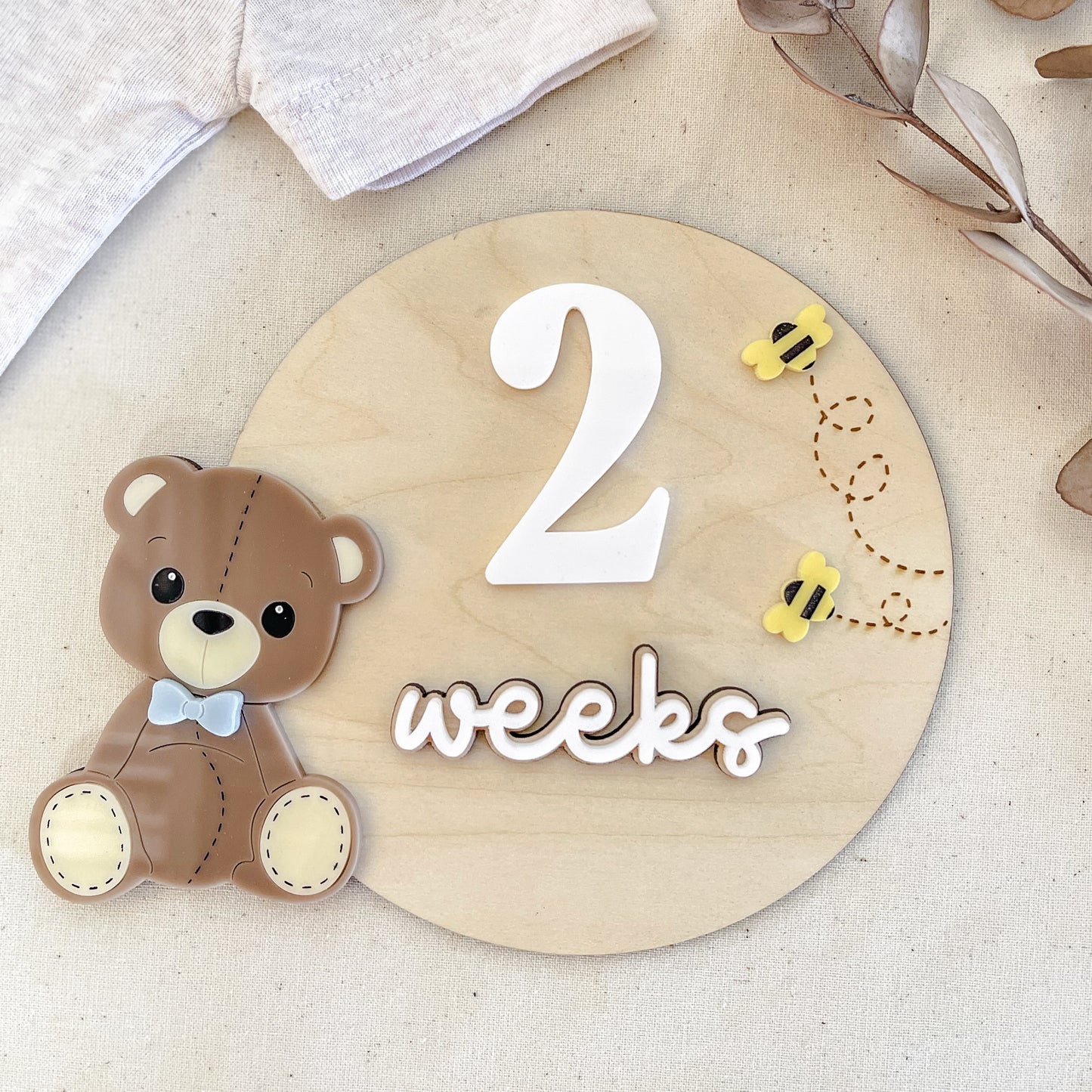 Wooden Weekly Baby Milestone Plaques