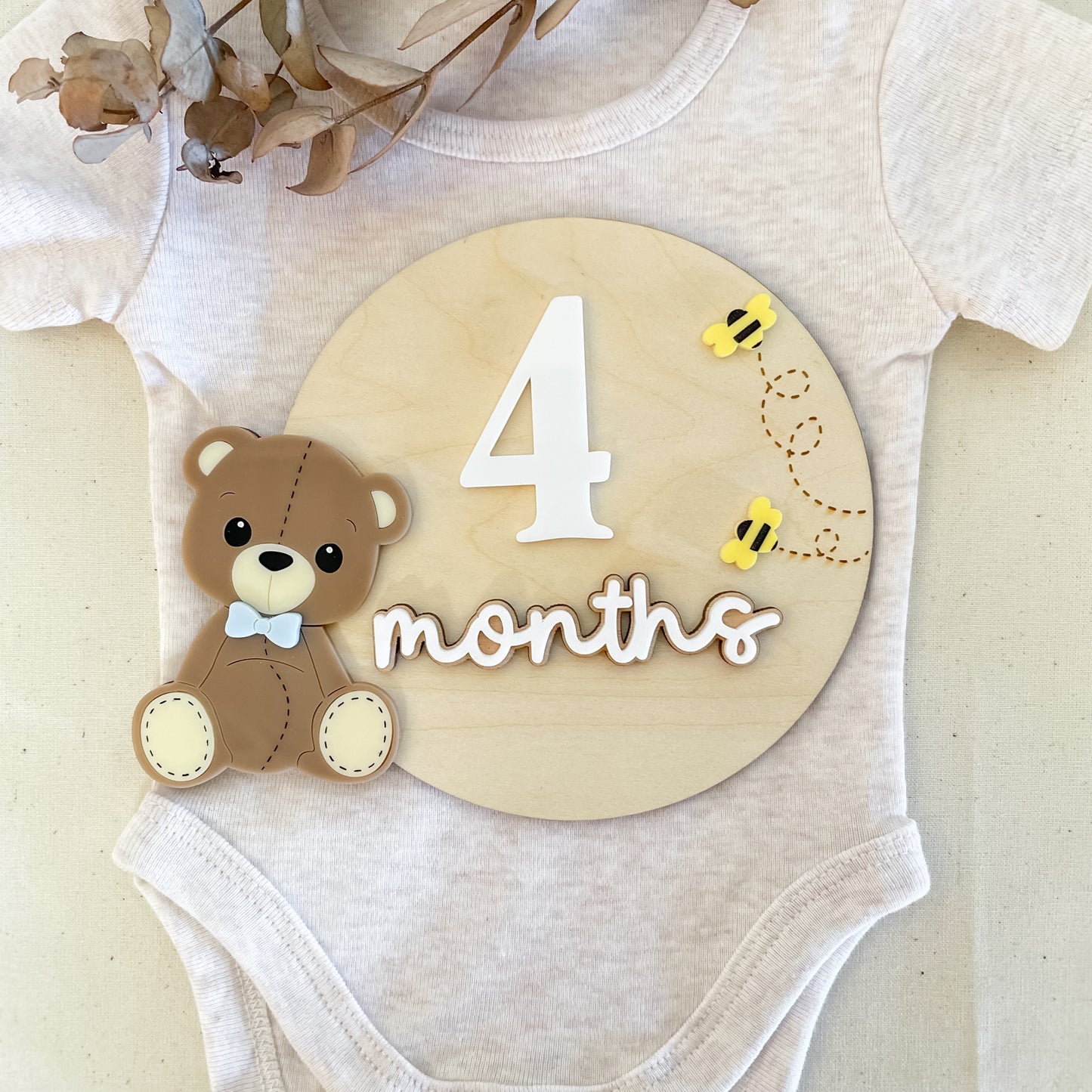 Teddy Bear Monthly Milestone Plaques