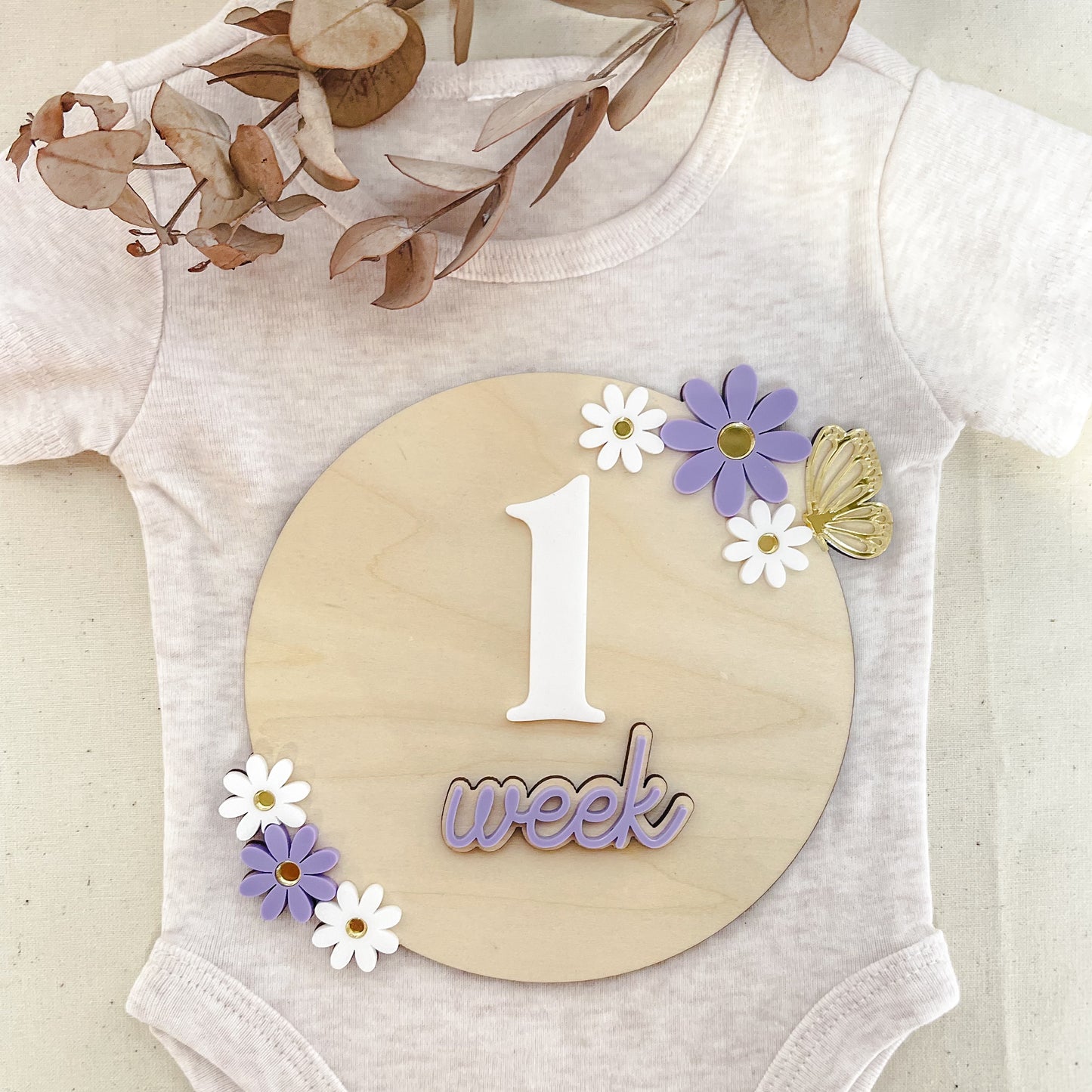 Floral Monthly Milestone | Baby Photo Prop