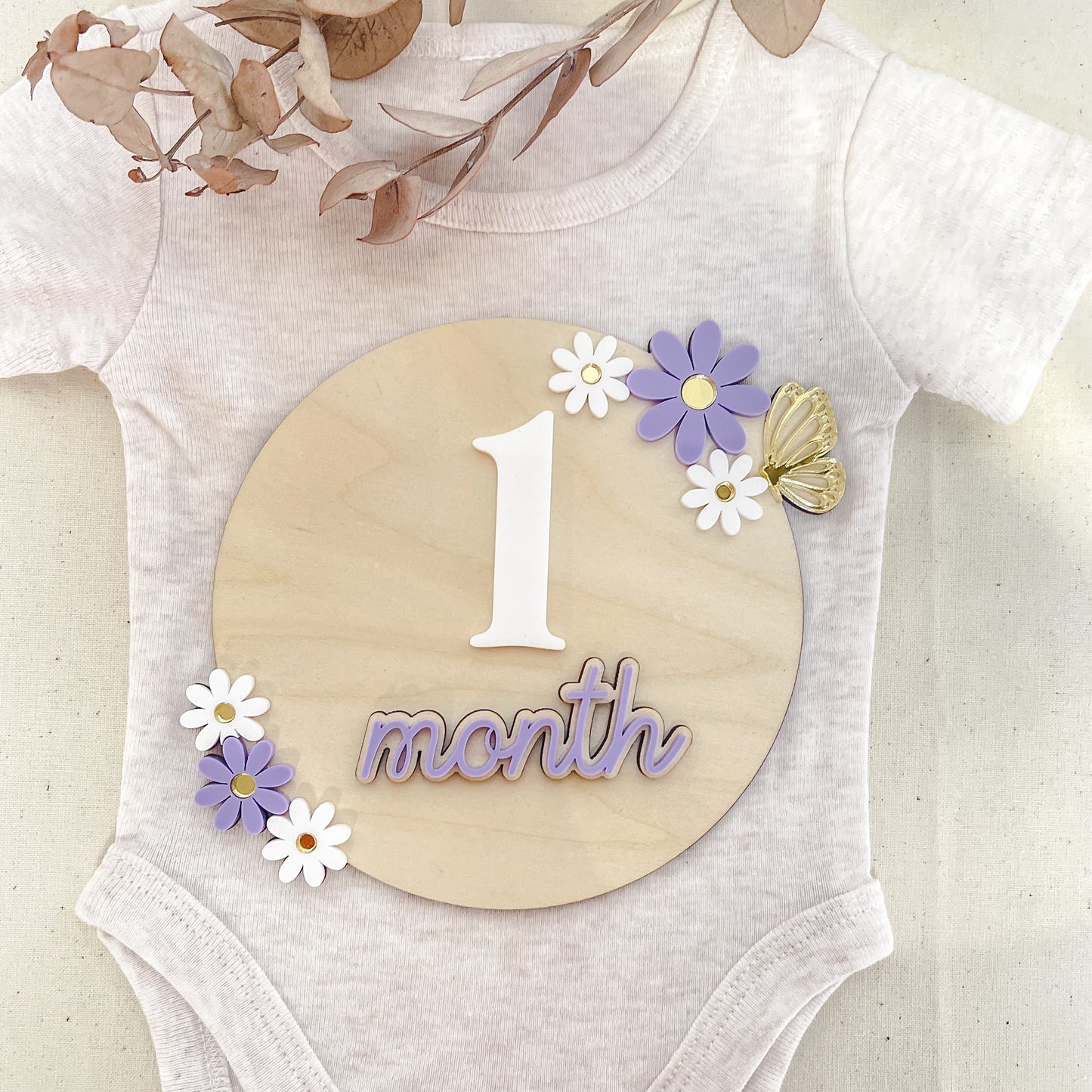 Floral Monthly Milestone | Baby Photo Prop