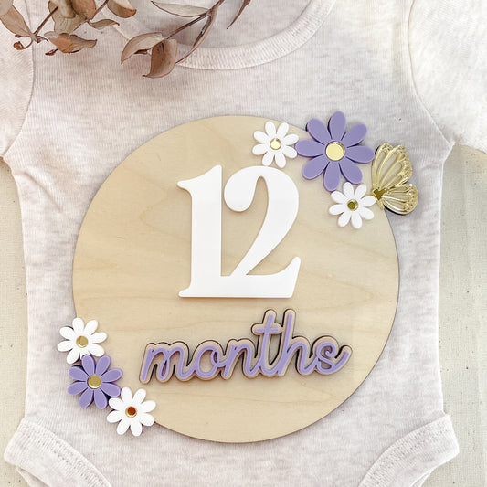Floral Monthly Milestone | Baby Photo Prop