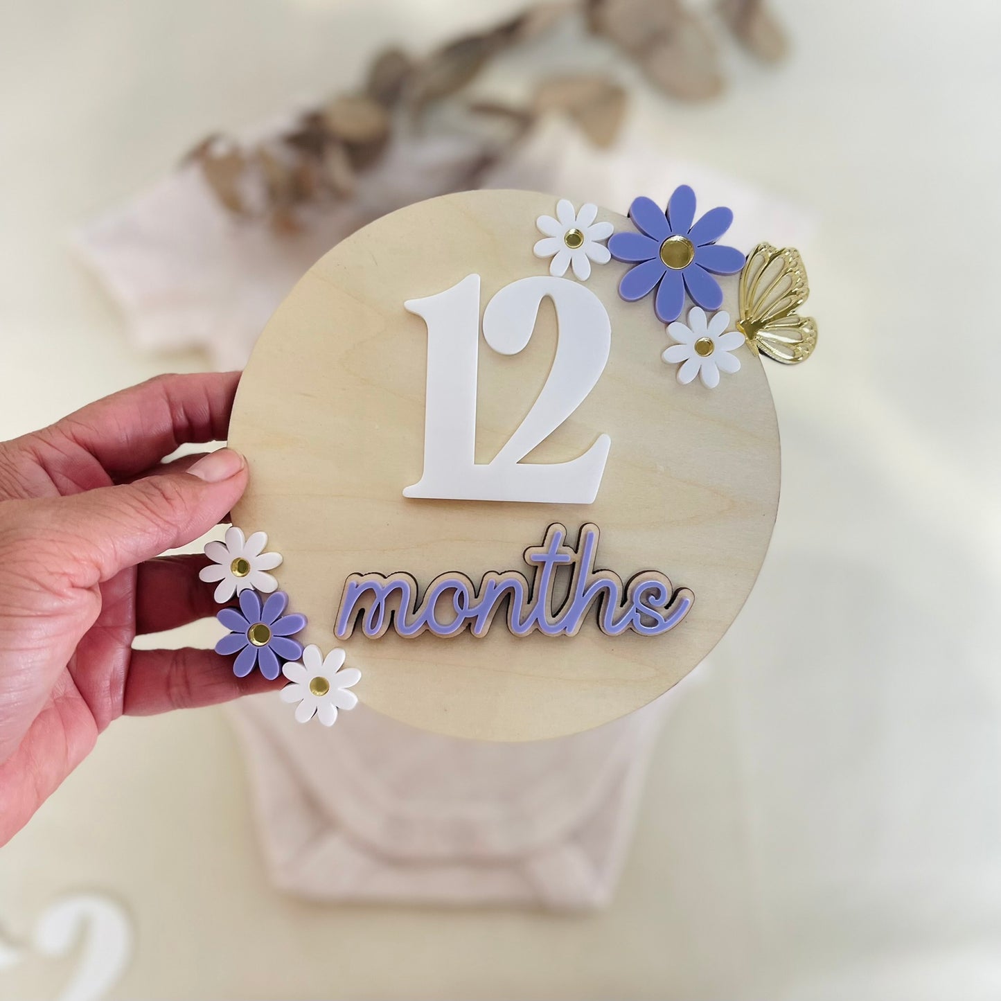 Floral Monthly Milestone | Baby Photo Prop