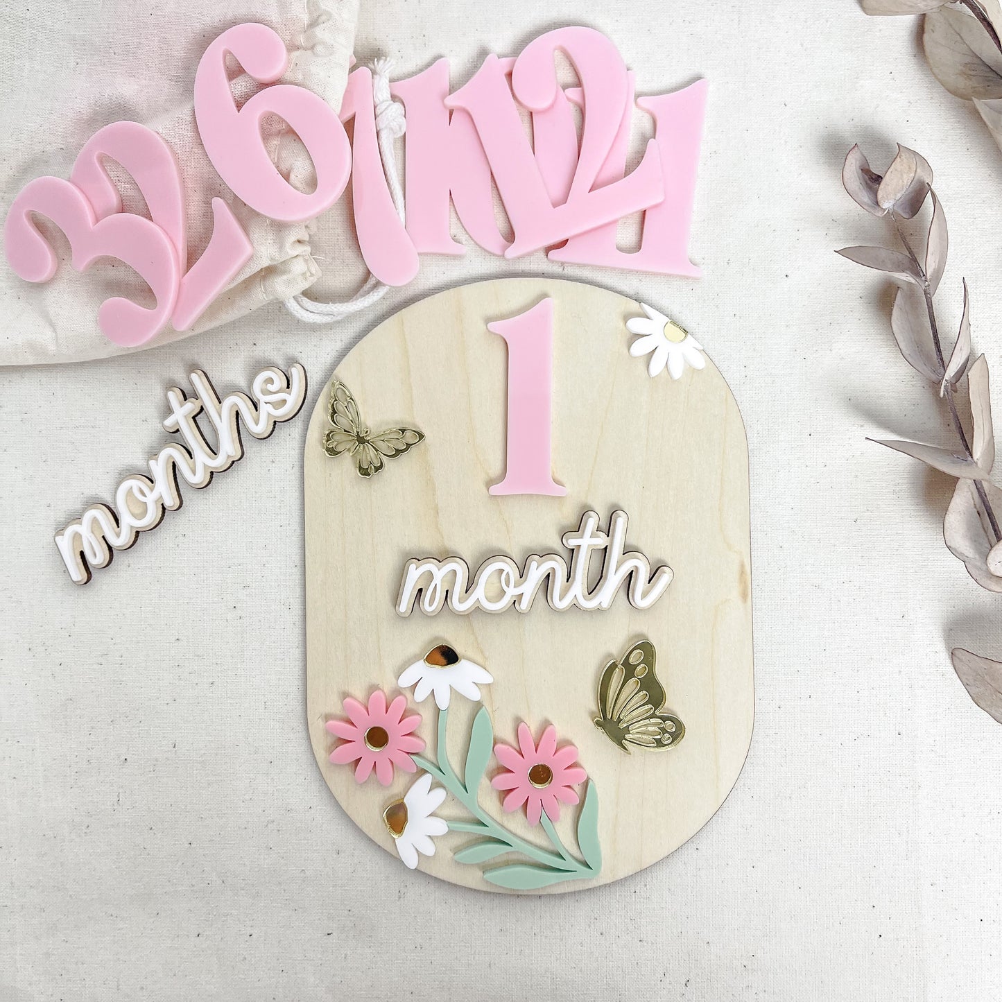 Floral Baby Milestone Discs