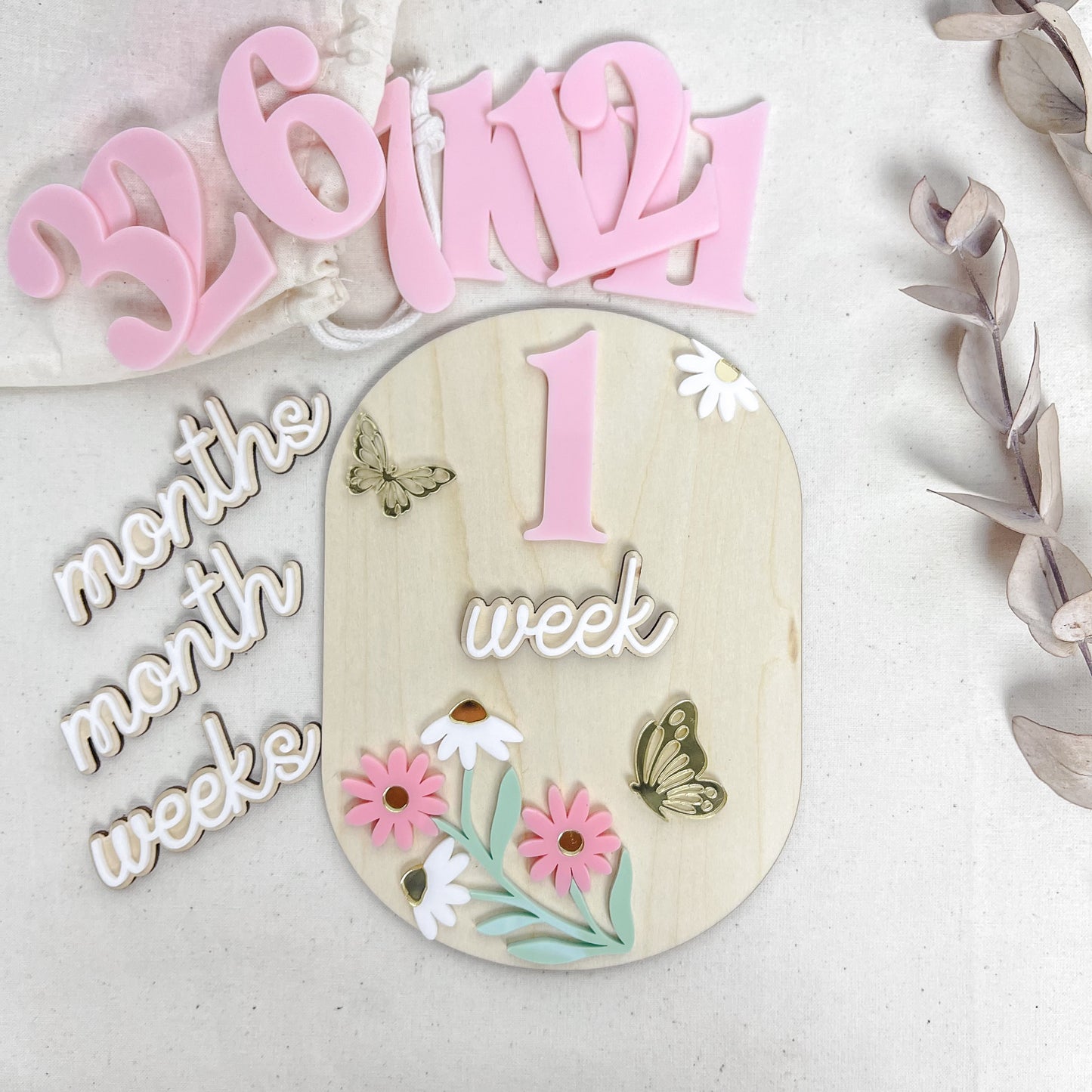 Floral Baby Milestone Discs