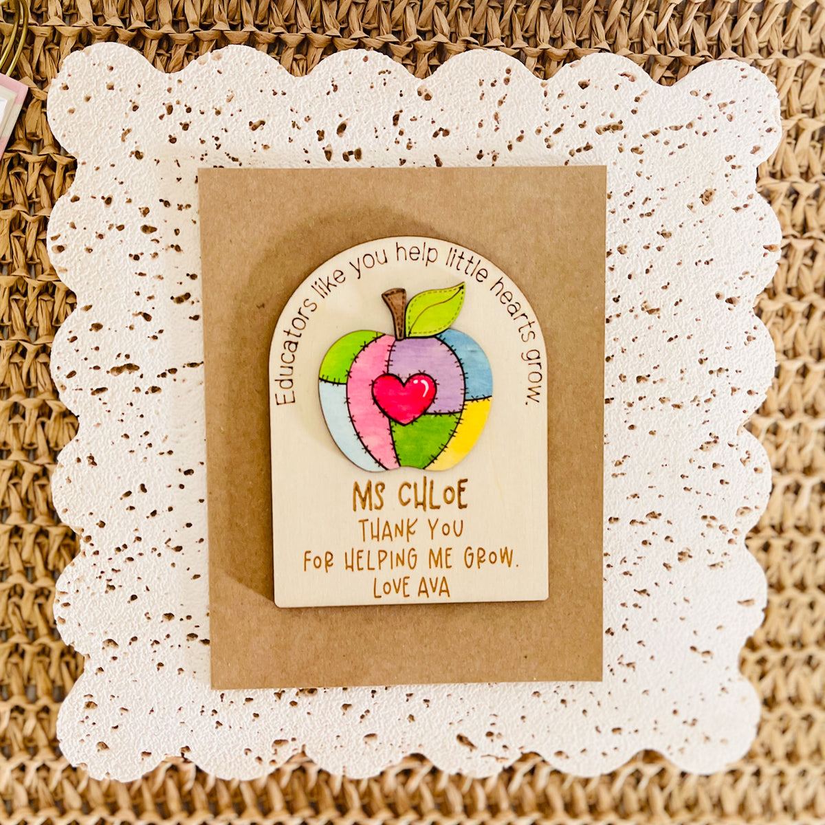 Personalised Teacher & Educator Wooden Magnet