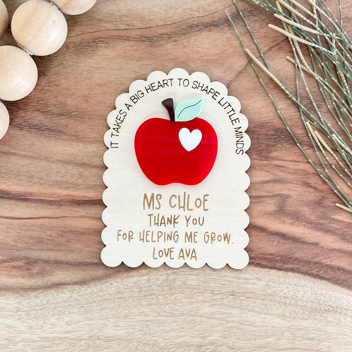 Personalised Teacher & Educator Wooden Magnet