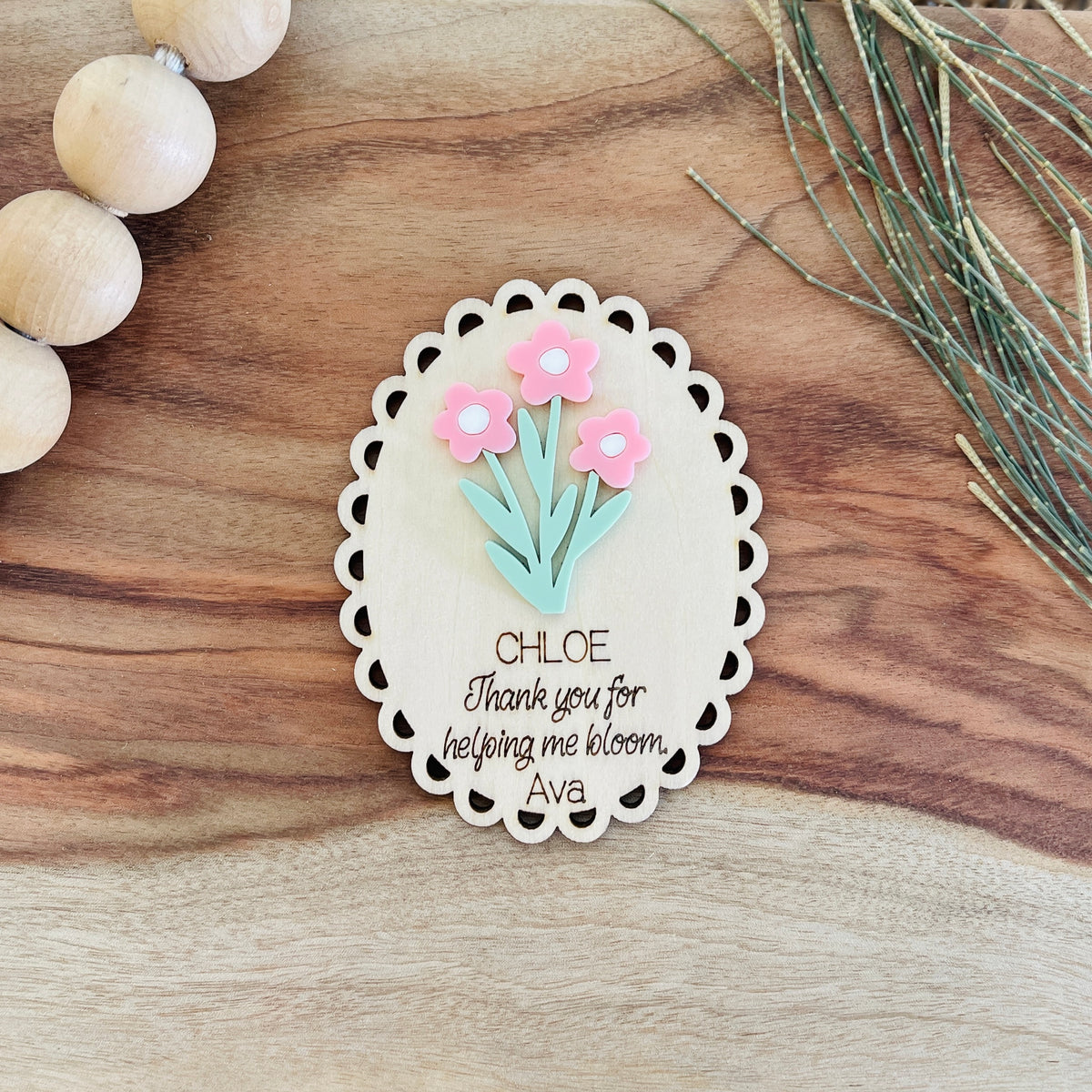 Personalised Teacher & Educator Wooden Magnet