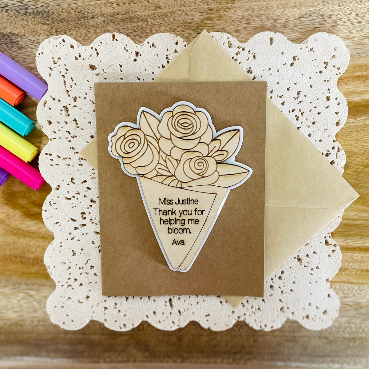 DIY colour me teacher magnet 