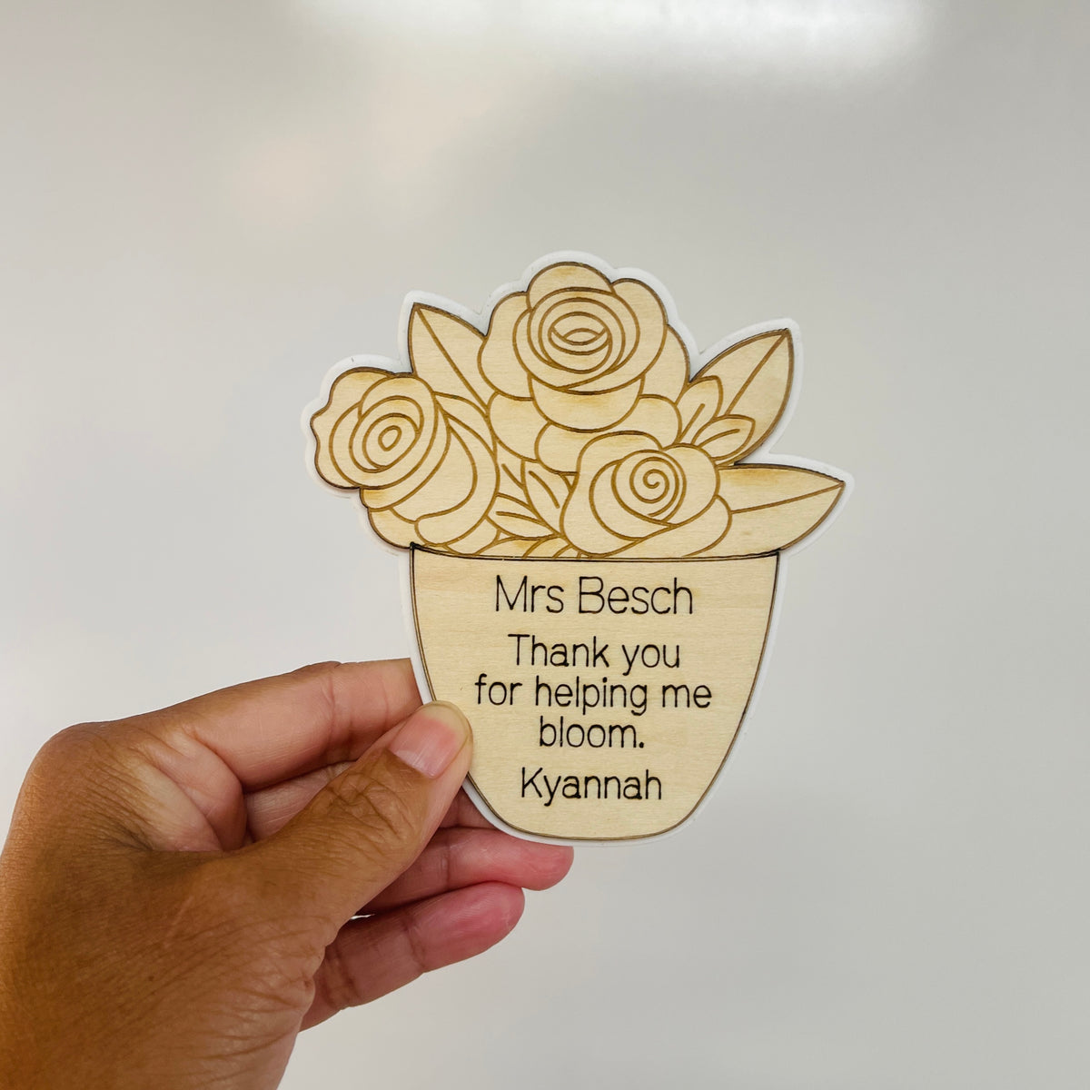 DIY Colouring Teacher Magnet – Personalised Wooden Flower