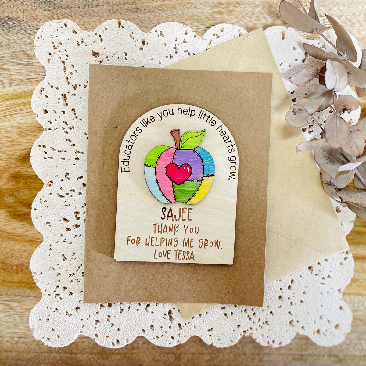 Personalised Teacher & Educator Wooden Magnet