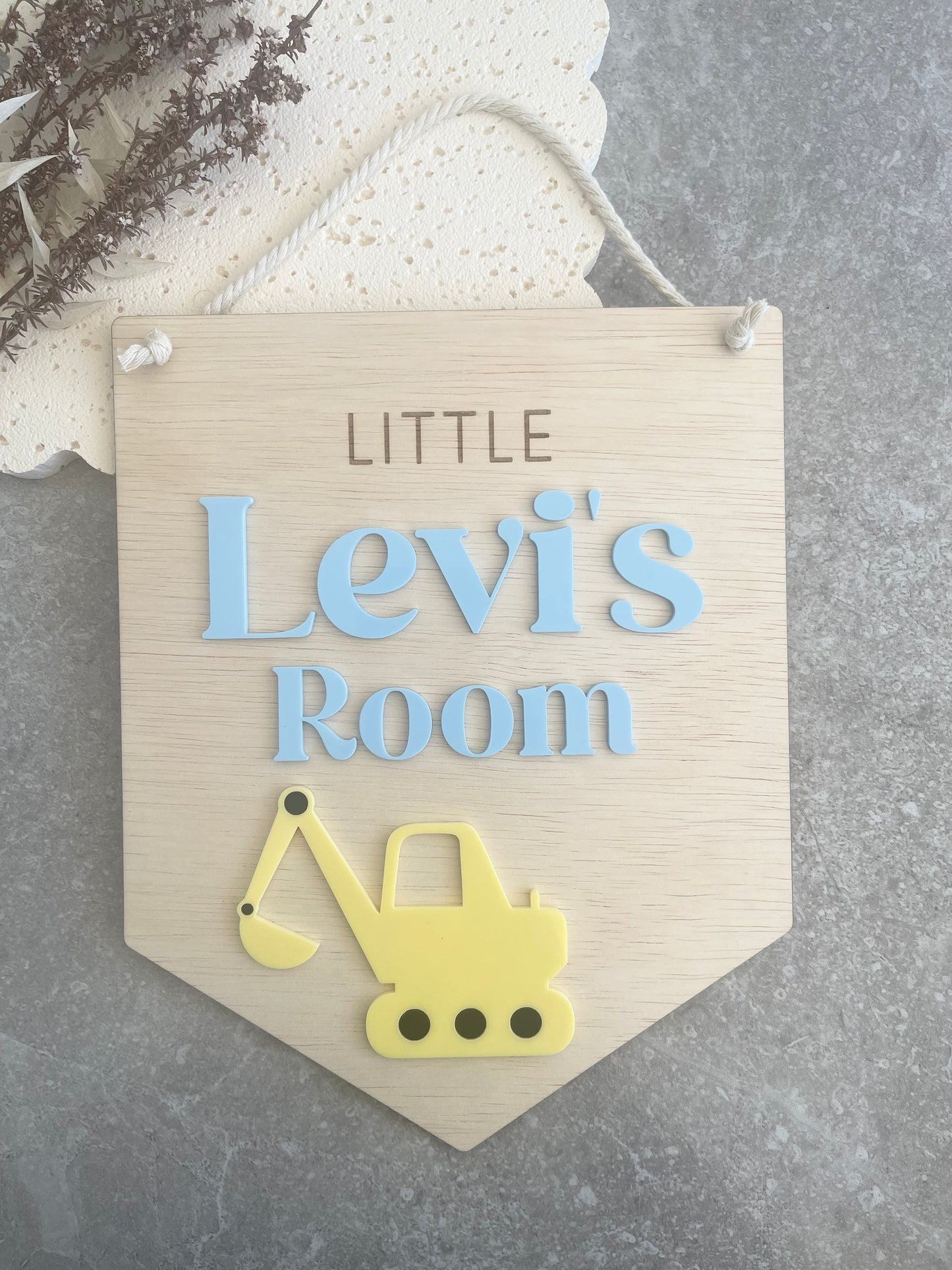 Personalised Construction Kids Room Sign