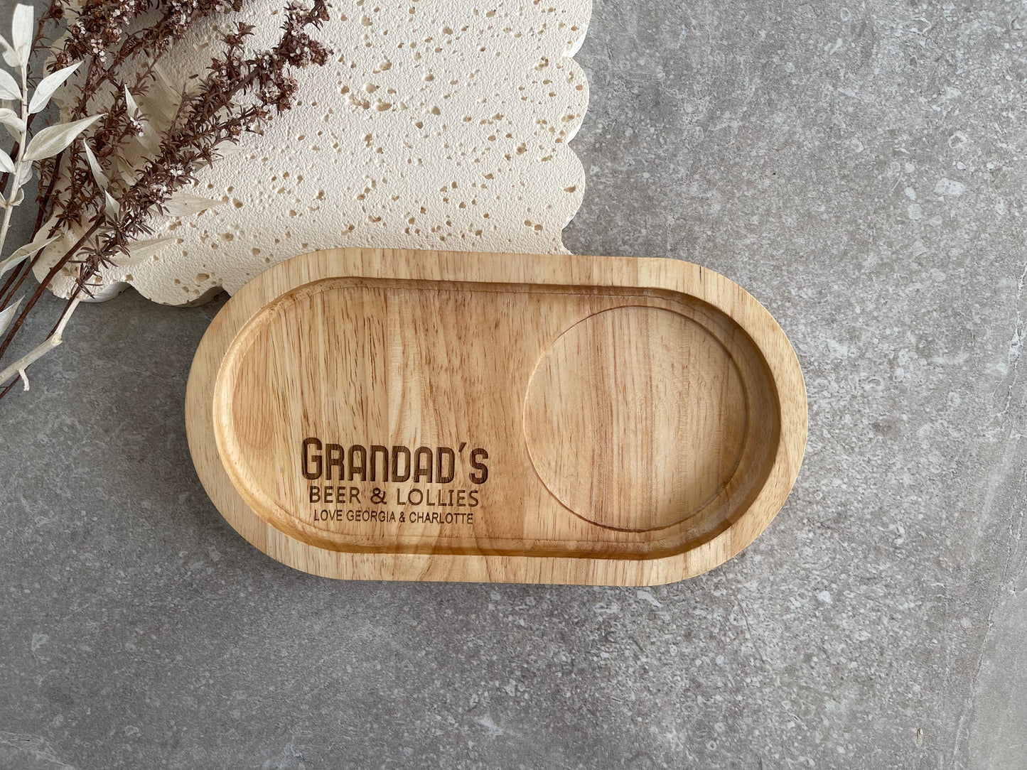 Engraved Wood serving tray gift