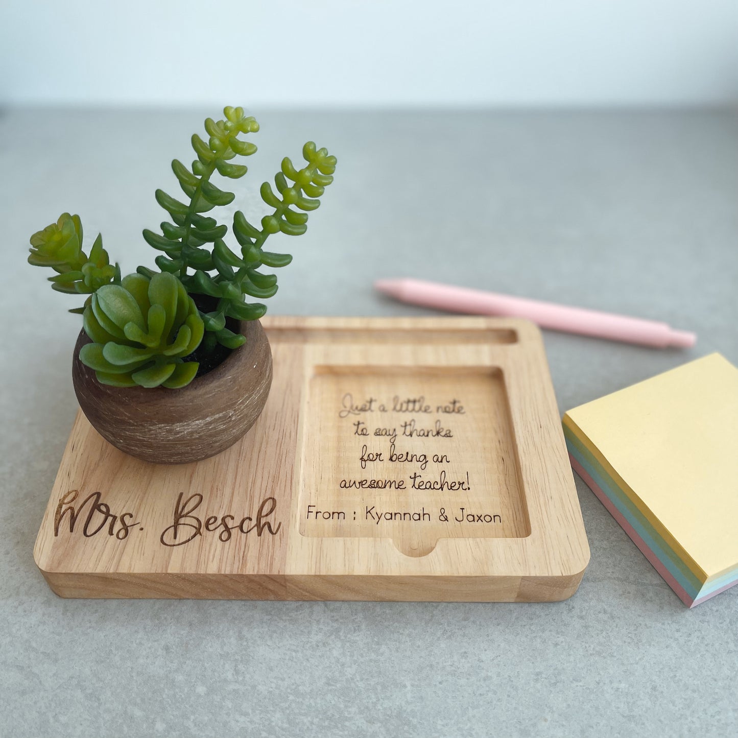 Teachers End of Year Gift Personalised Desk Organizer  |Thank you Gift  for Educators