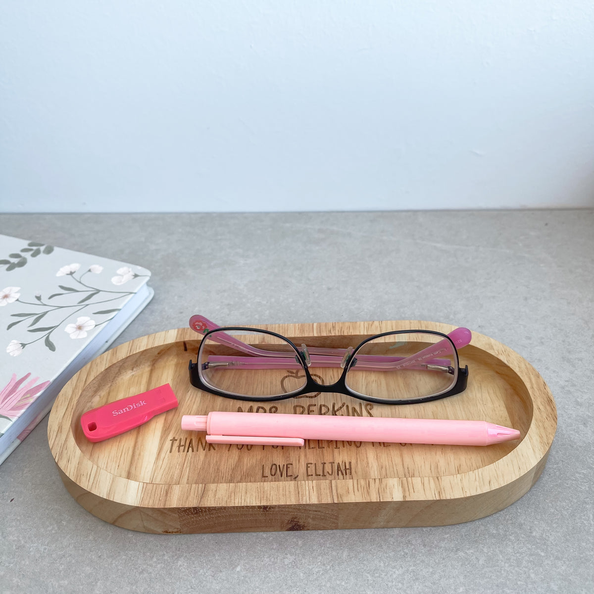 Personalised Wooden Teacher Trinket Tray