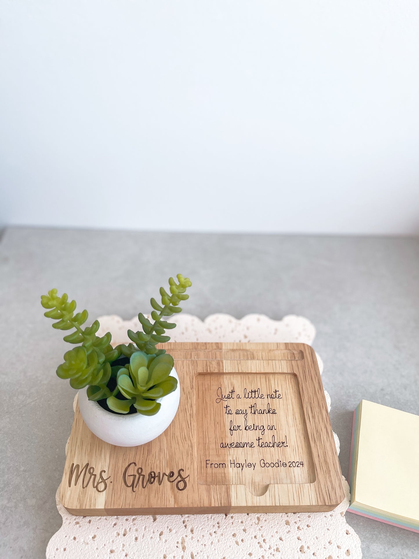 Teachers End of Year Gift Personalised Desk Organizer  |Thank you Gift  for Educators
