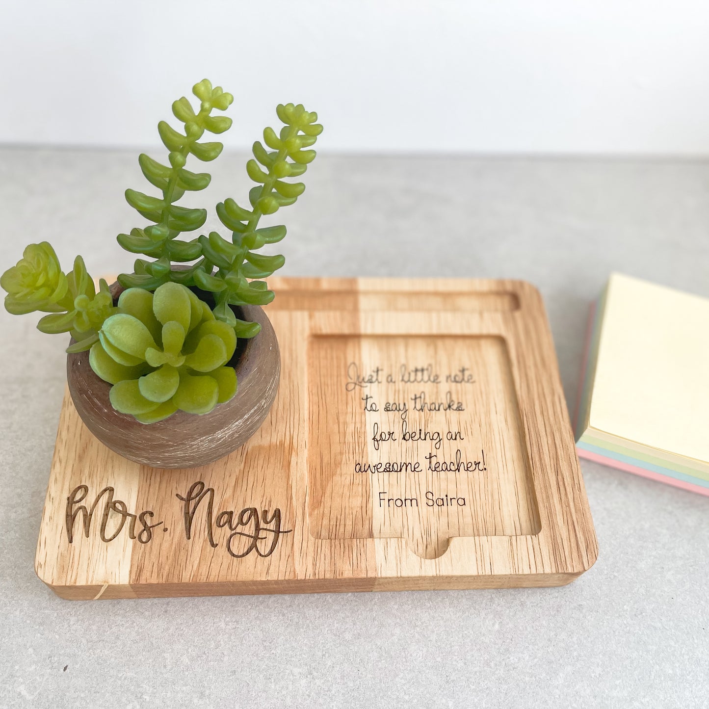 Teachers End of Year Gift Personalised Desk Organizer  |Thank you Gift  for Educators