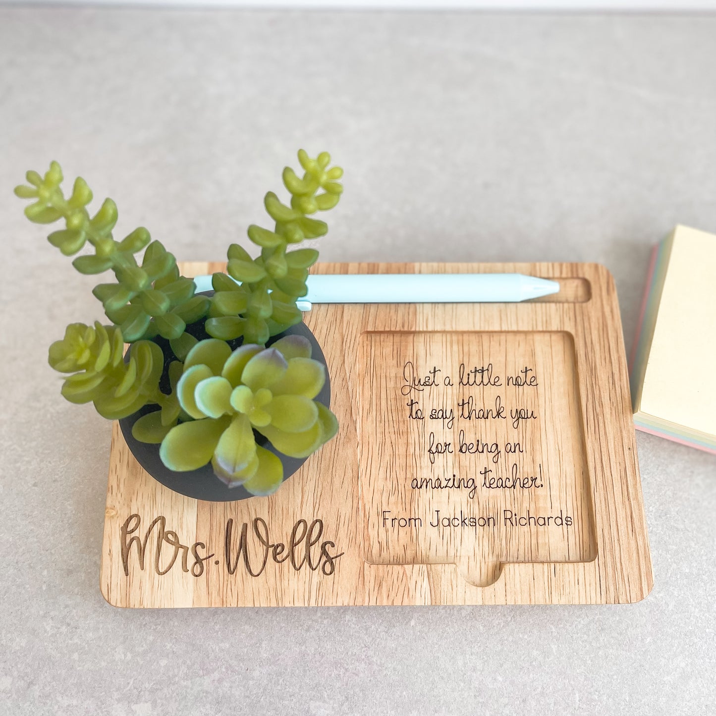 Teachers End of Year Gift Personalised Desk Organizer  |Thank you Gift  for Educators