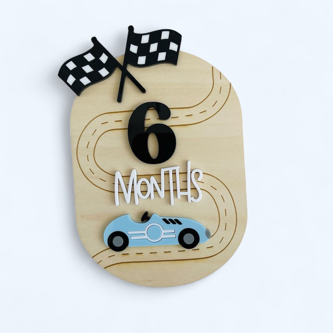 Race Car Baby Milestone Disc | Newborn Photo Props