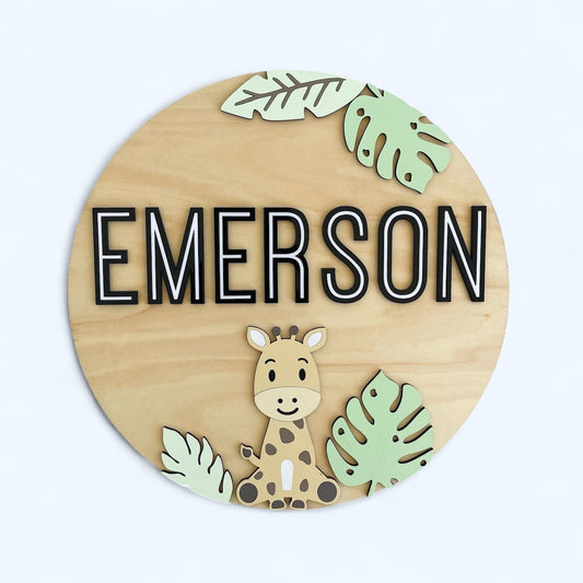 Baby Nursery Safari Plaque