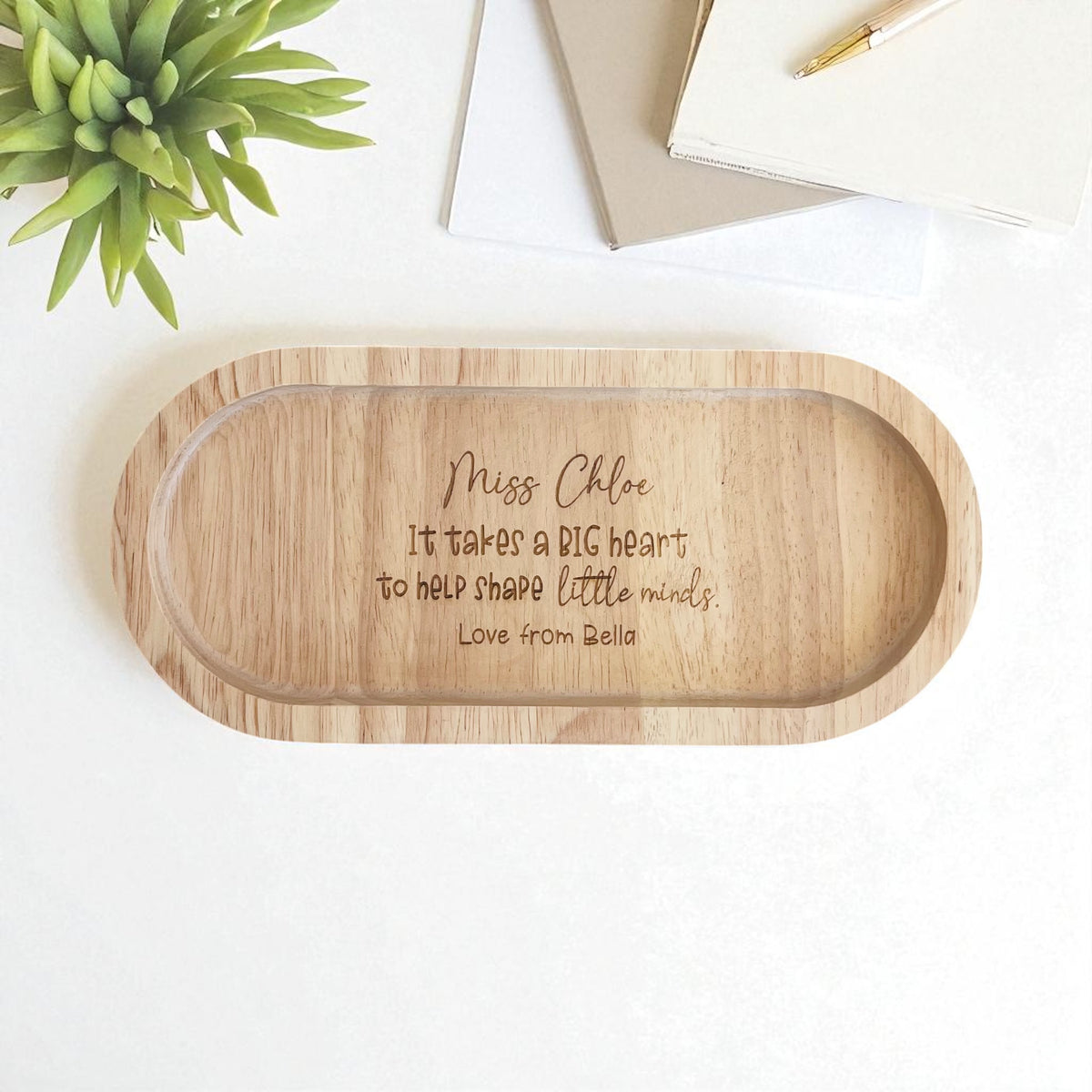 Personalised Wooden Teacher Trinket Tray